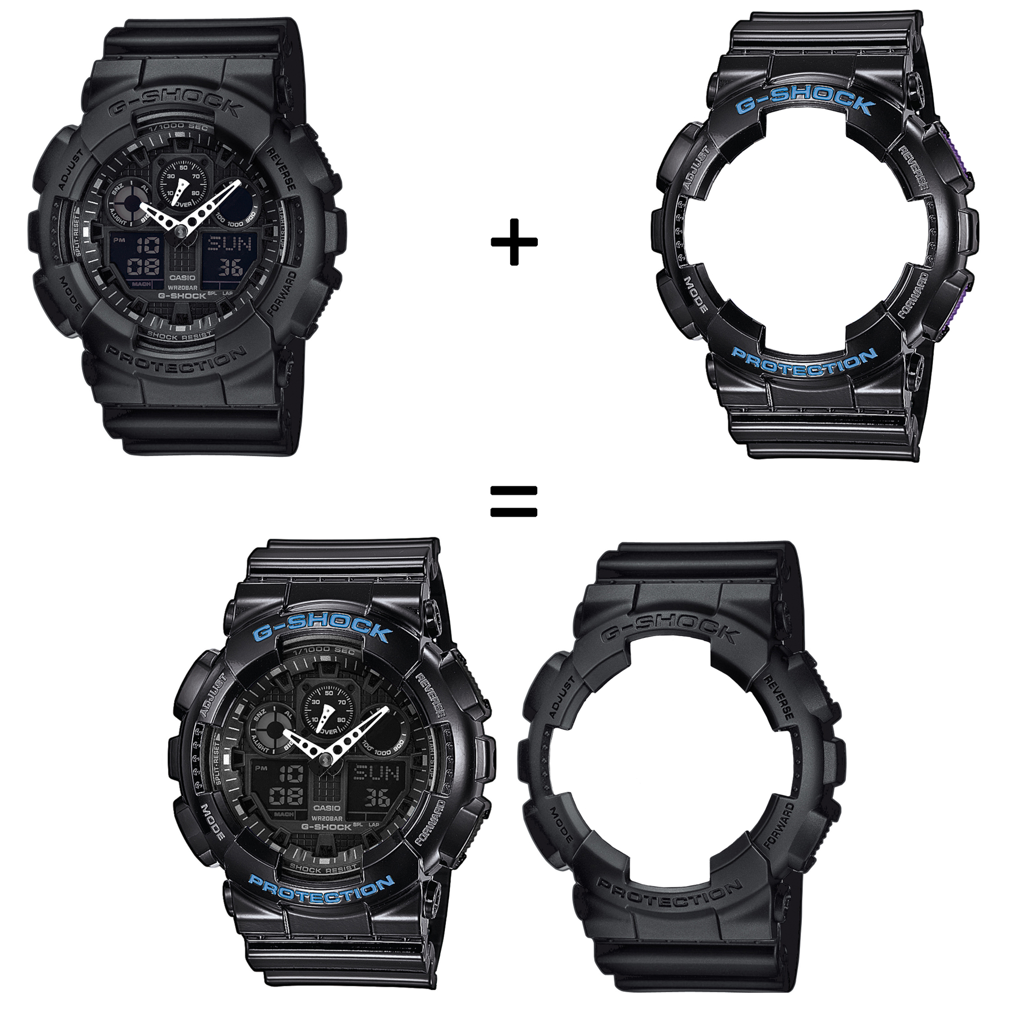 Casio SET GA-100-1A1ER + BEZEL 10407691 + PASEK 10378391 zegarek