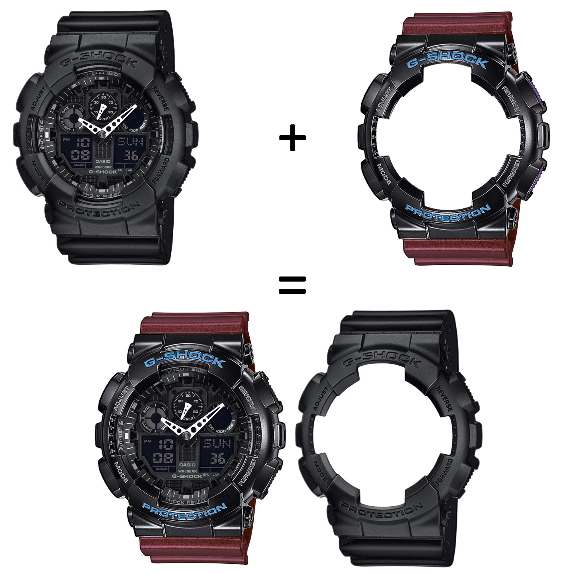 Casio SET GA-100-1A1ER + BEZEL 10407691 + PASEK 10477355 zegarek - miniatura 2