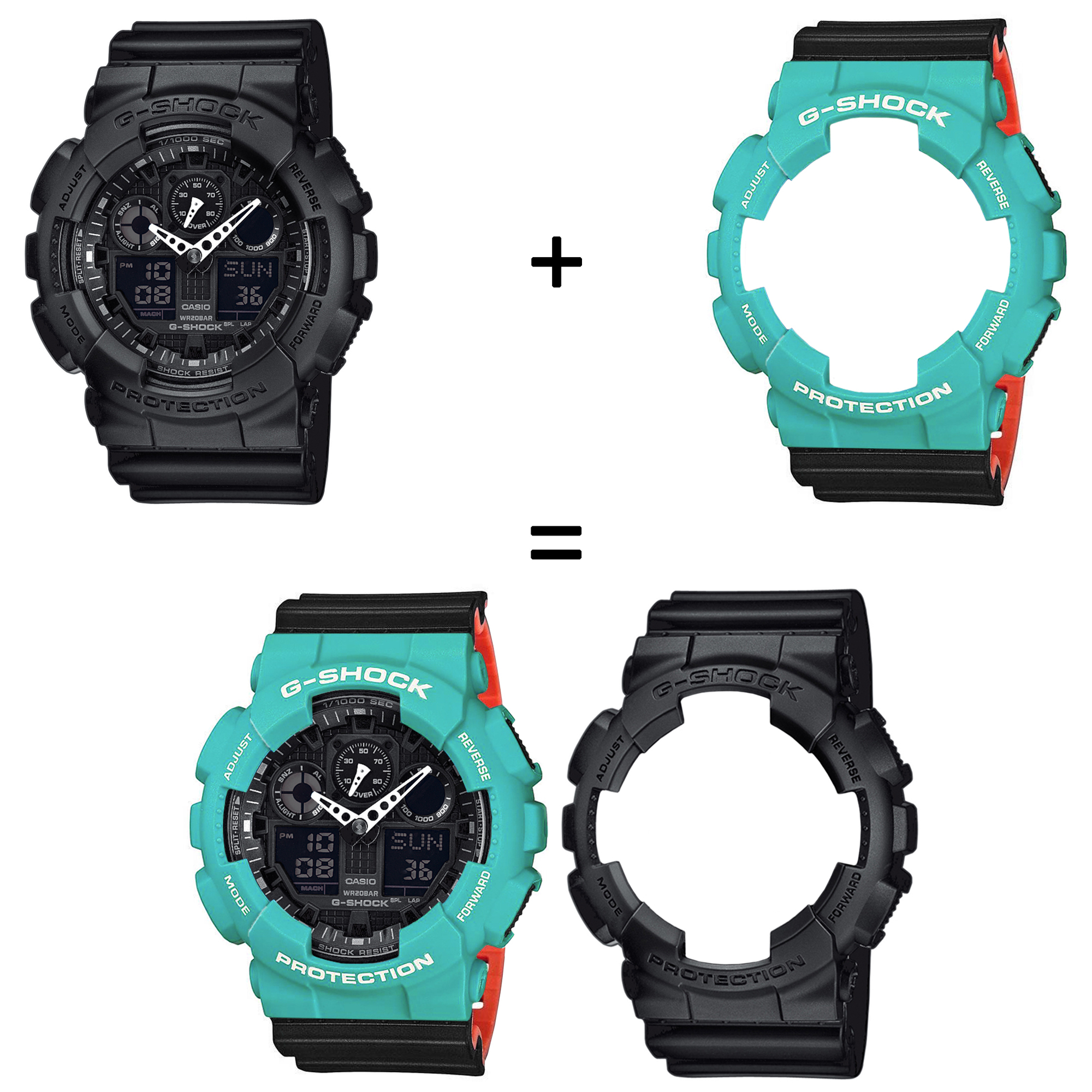 Casio SET GA-100-1A1ER + BEZEL 10410475 + PASEK 10577142 zegarek - miniatura 2
