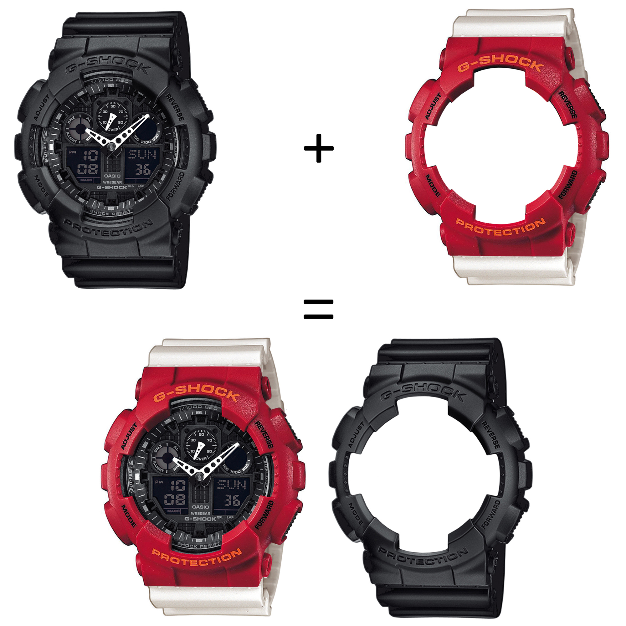 Casio SET GA-100-1A1ER + BEZEL 10441433 + PASEK 10395227 zegarek