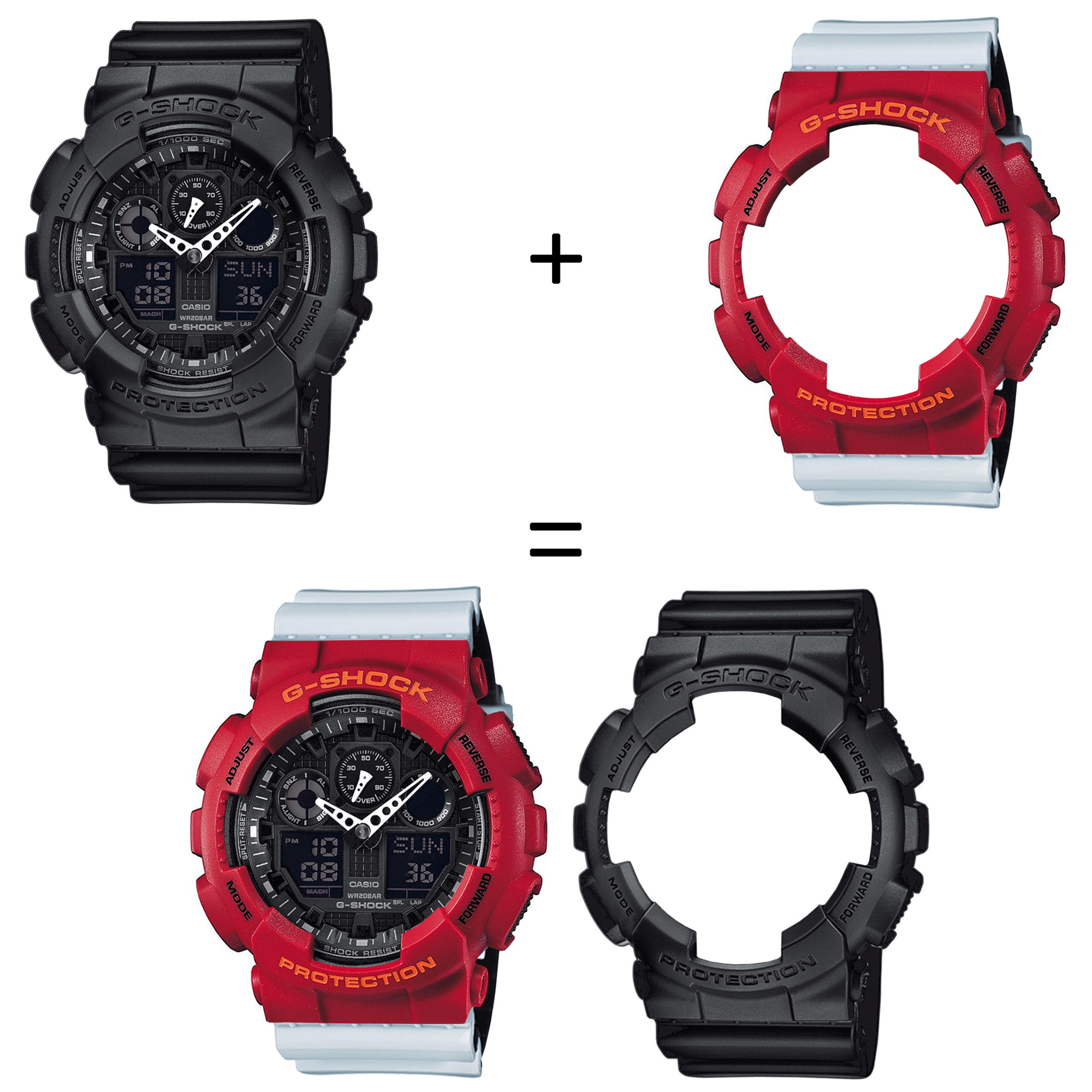 Casio SET GA-100-1A1ER + BEZEL 10441433 + PASEK 10527469 zegarek - miniatura 2