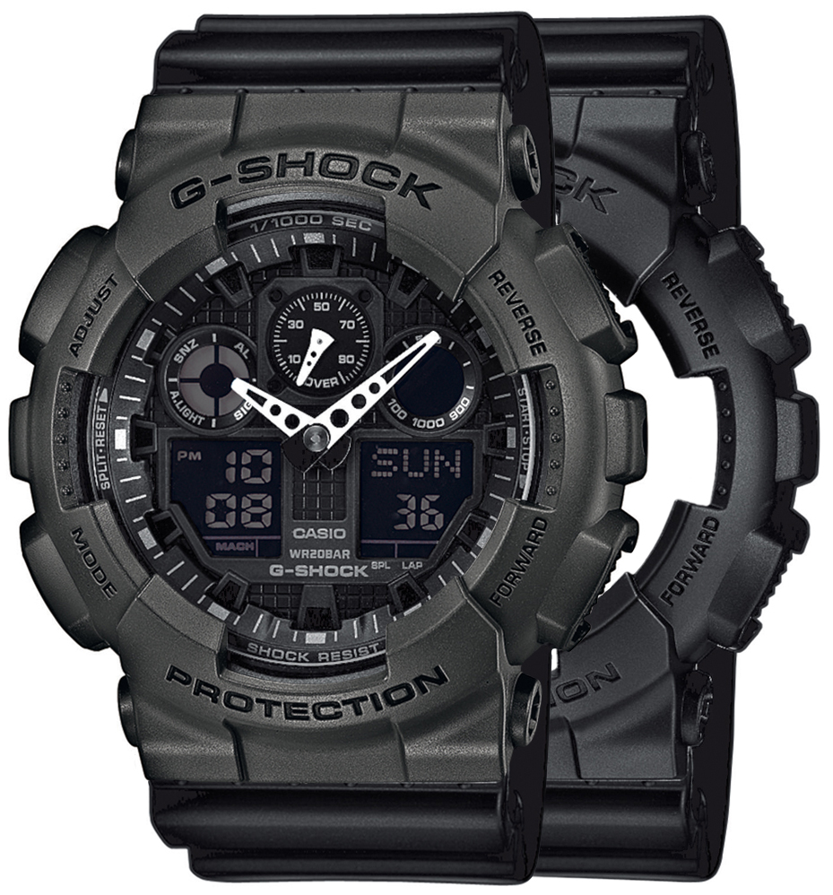  Casio G-SHOCK SET GA-100-1A1ER + BEZEL 10467795 + PASEK 10347688 