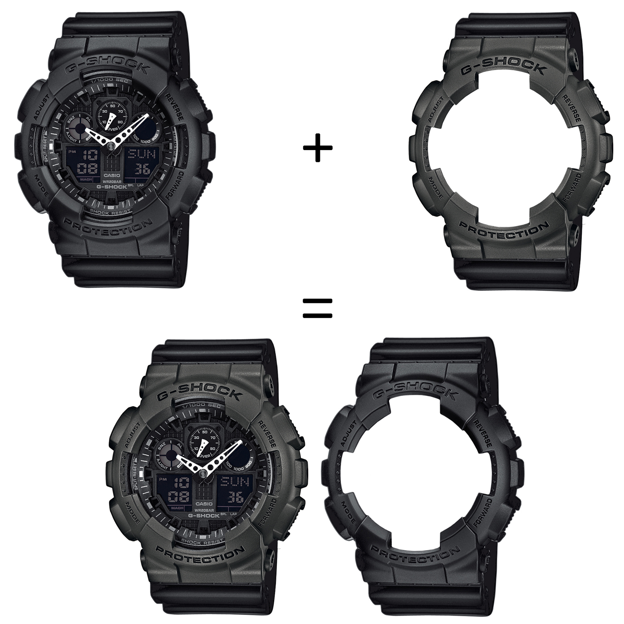 Casio SET GA-100-1A1ER + BEZEL 10467795 + PASEK 10347688 zegarek - miniatura 2