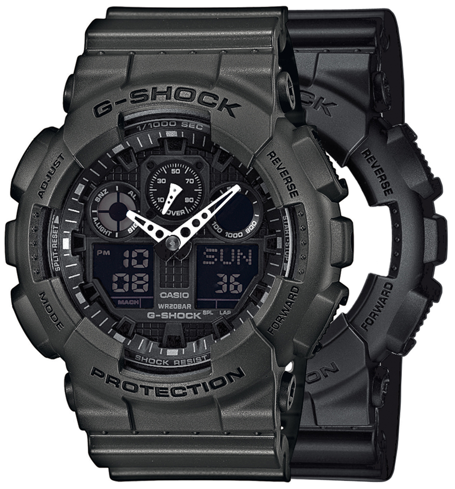  Casio G-SHOCK SET GA-100-1A1ER + BEZEL 10467795 + PASEK 10467764 