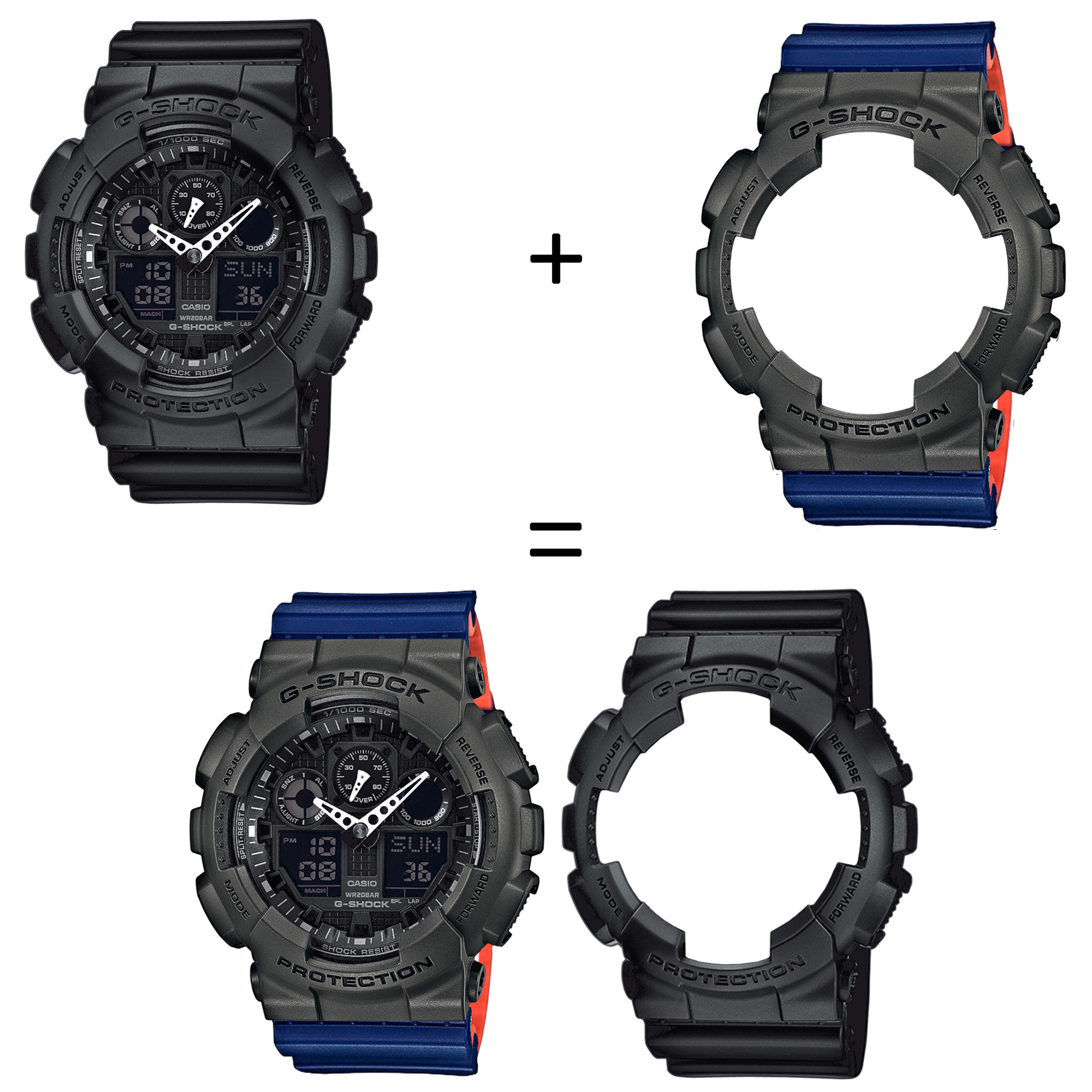 Casio SET GA-100-1A1ER + BEZEL 10467795 + PASEK 10527467 zegarek - miniatura 2