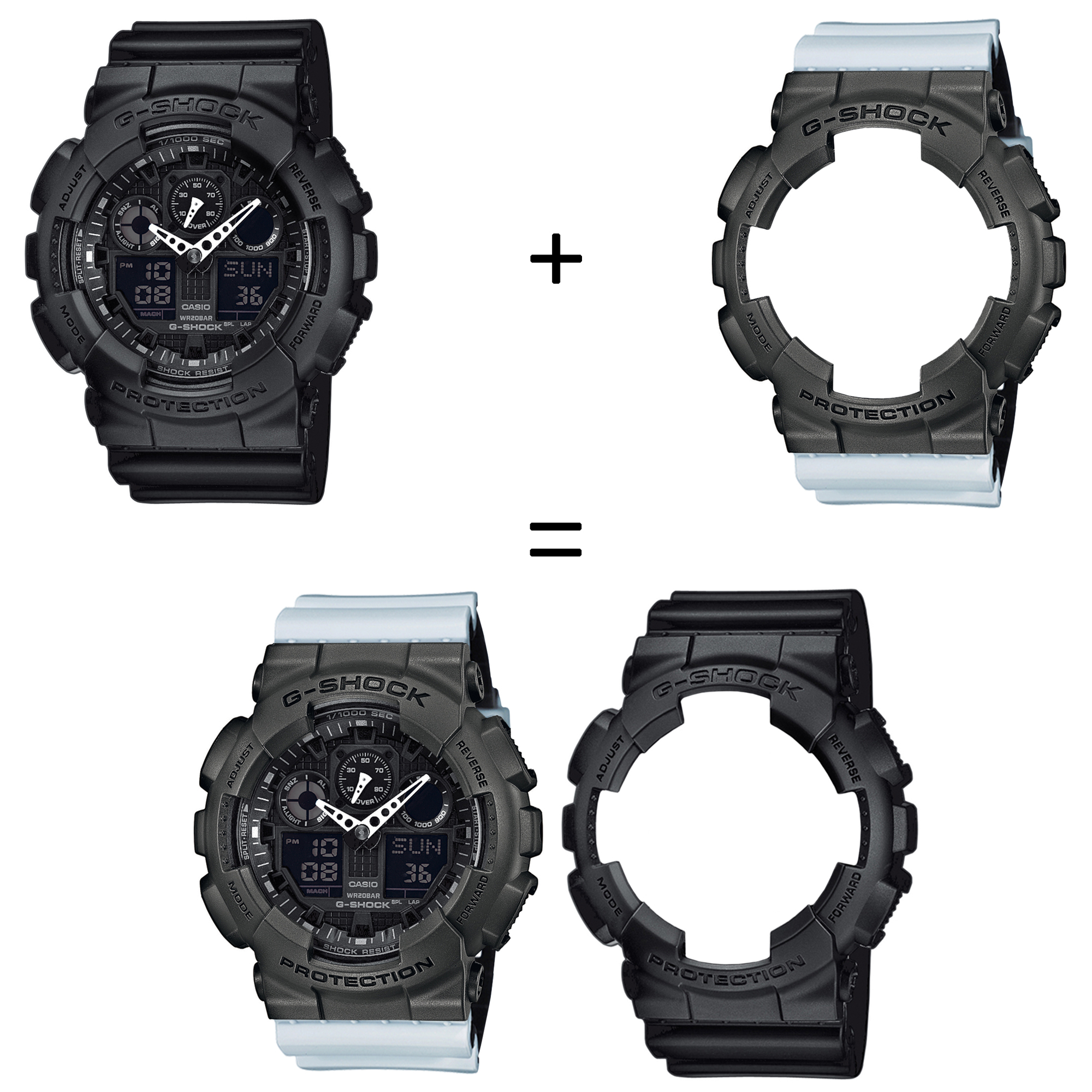 Casio SET GA-100-1A1ER + BEZEL 10467795 + PASEK 10527469 zegarek - miniatura 2