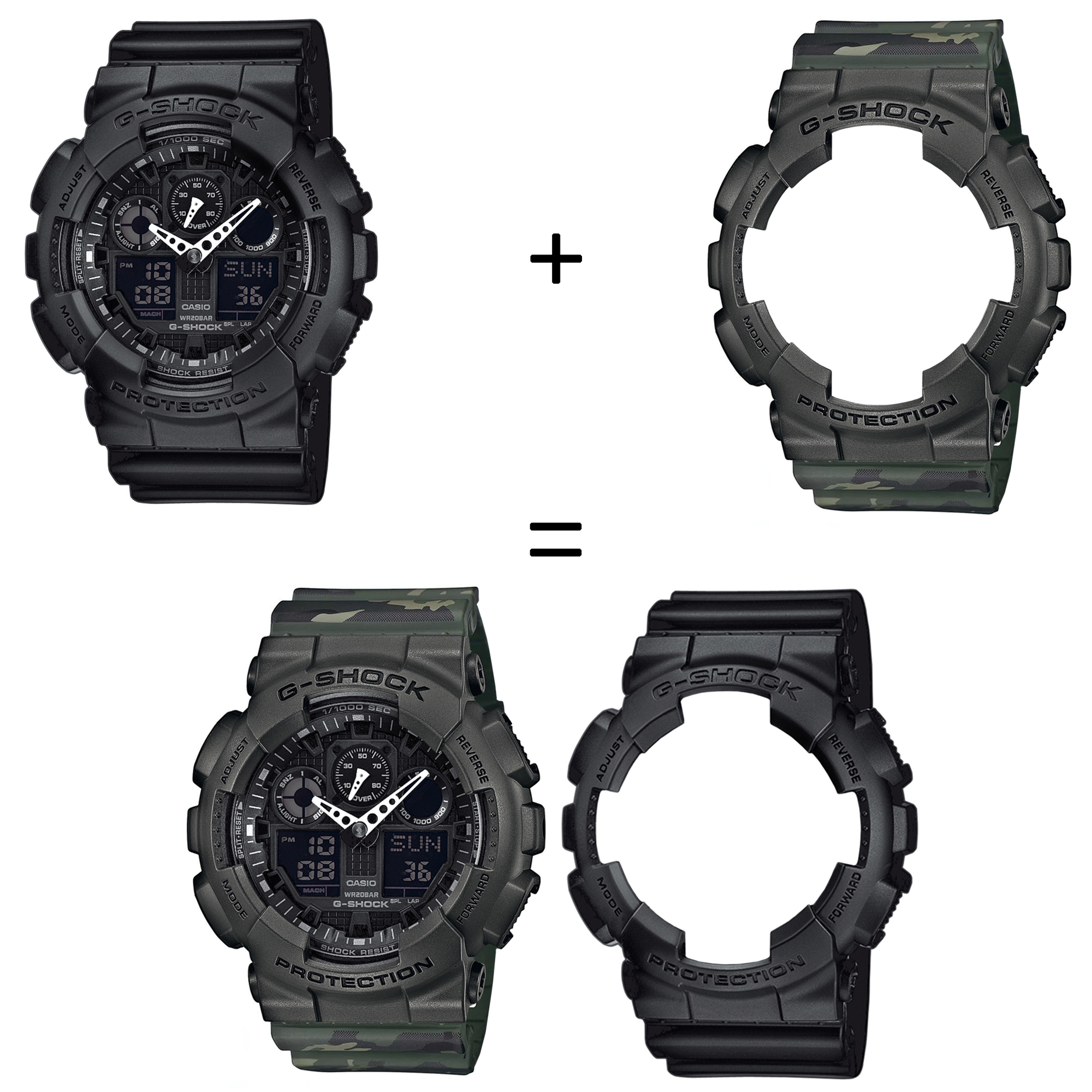 Casio SET GA-100-1A1ER + BEZEL 10467795 + PASEK 10561429 zegarek - miniatura 2