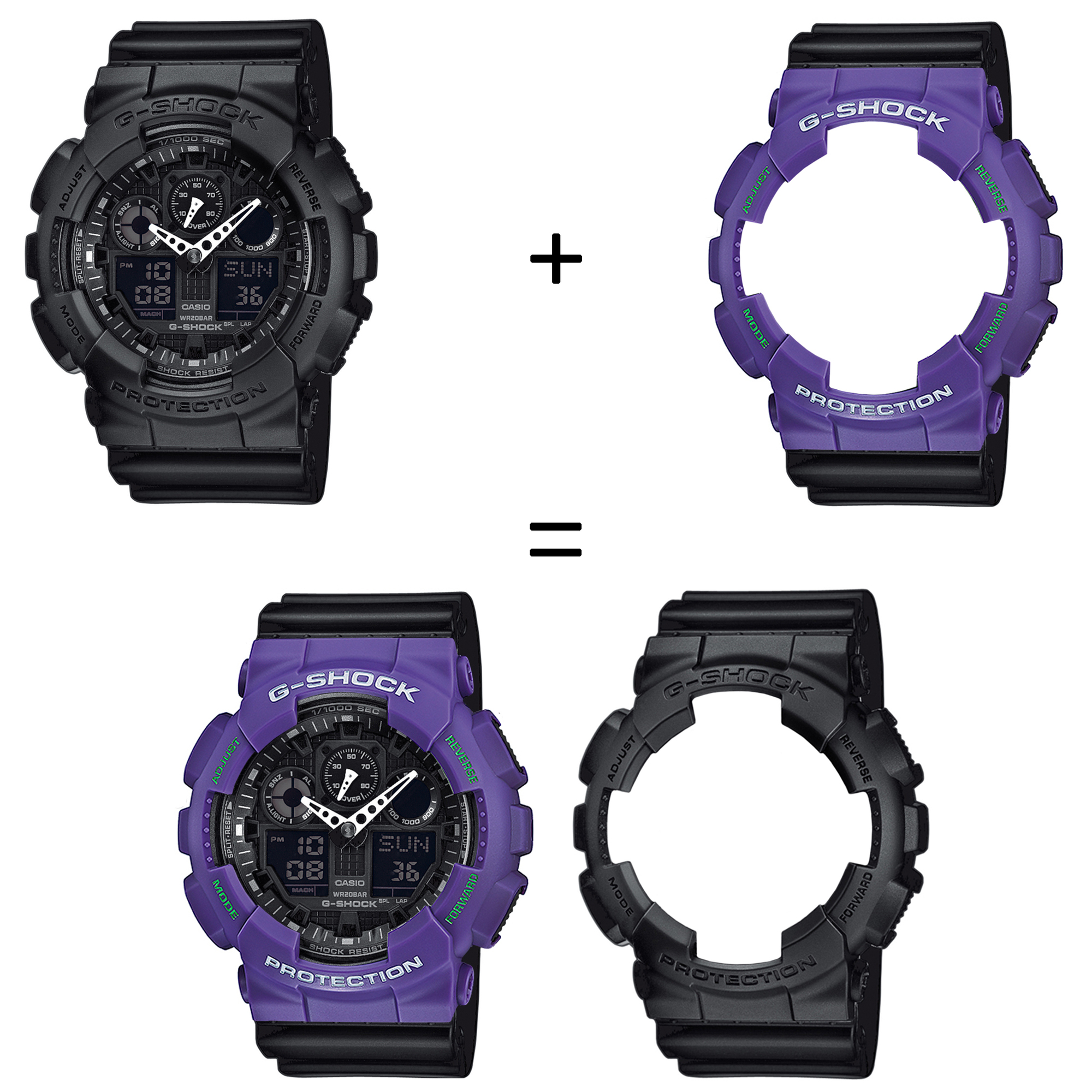 Casio SET GA-100-1A1ER + BEZEL 10498250 + PASEK 10347688 zegarek