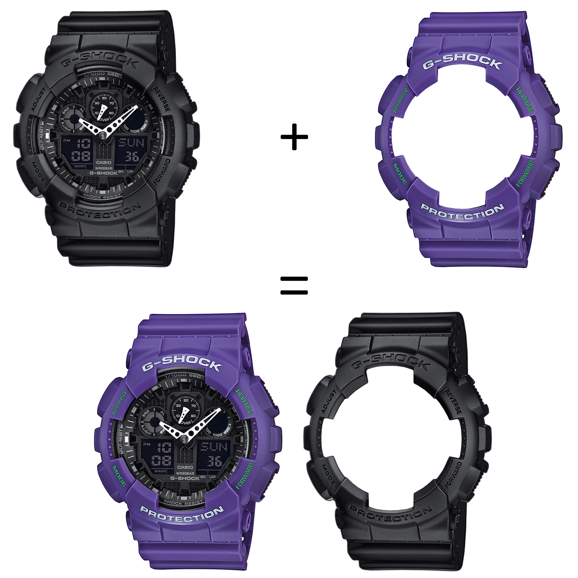 Casio SET GA-100-1A1ER + BEZEL 10498250 + PASEK 10498156 zegarek - miniatura 2