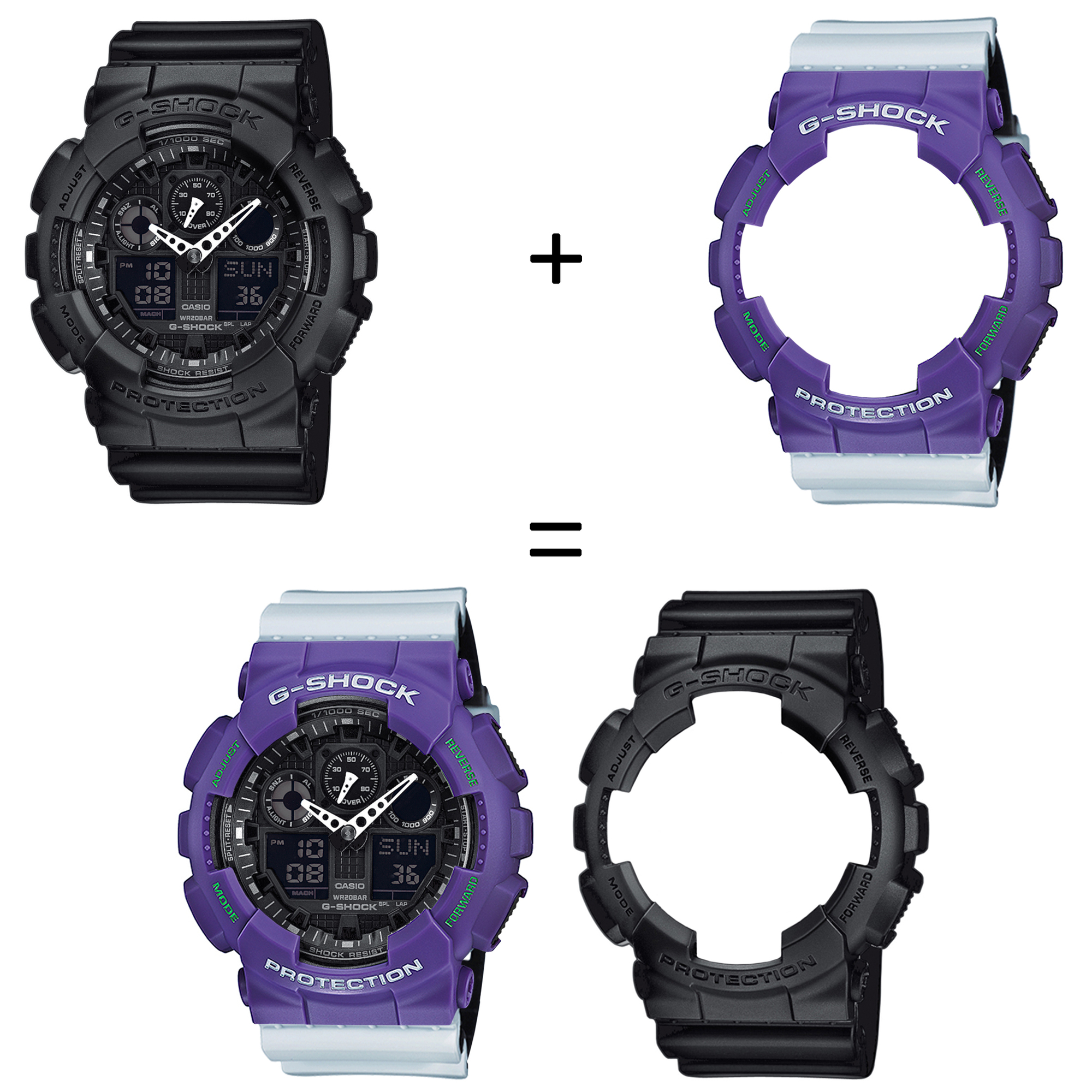 Casio SET GA-100-1A1ER + BEZEL 10498250 + PASEK 10527469 zegarek