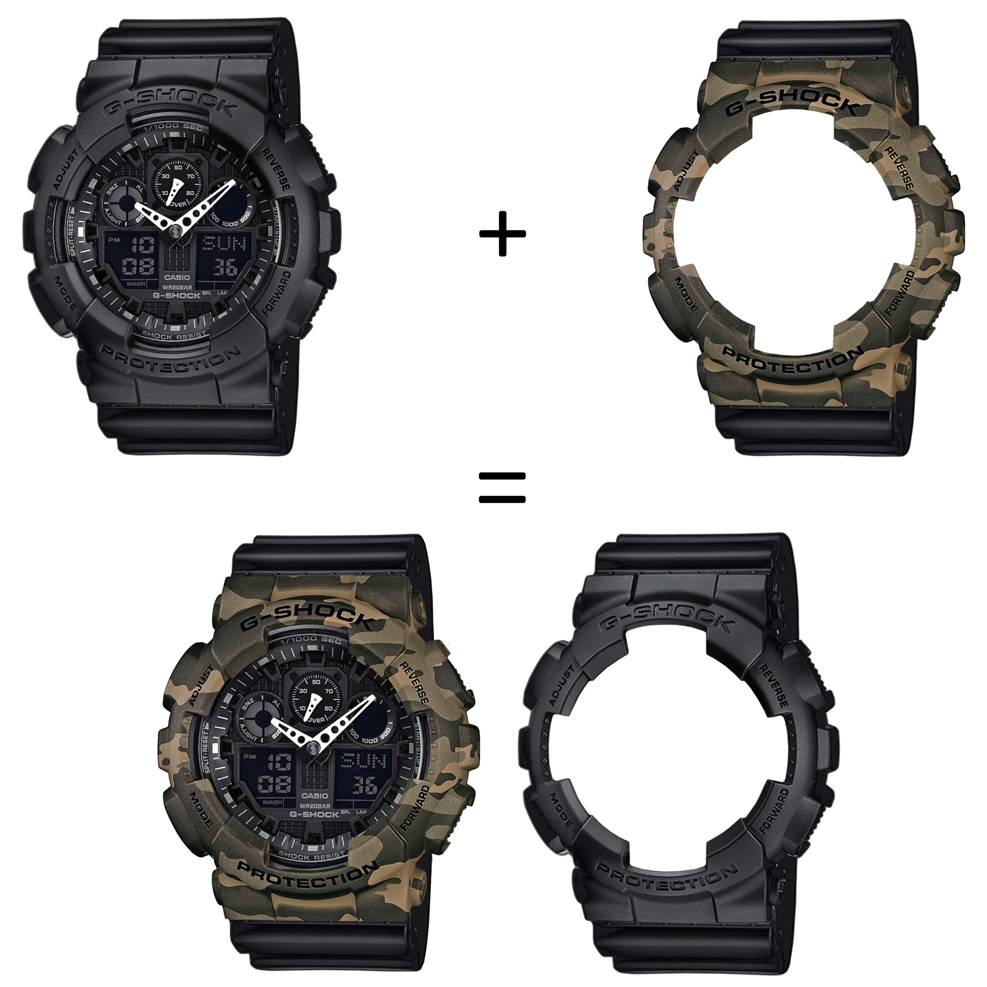 Casio SET GA-100-1A1ER + BEZEL 10507070 + PASEK 10347688 zegarek - miniatura 2