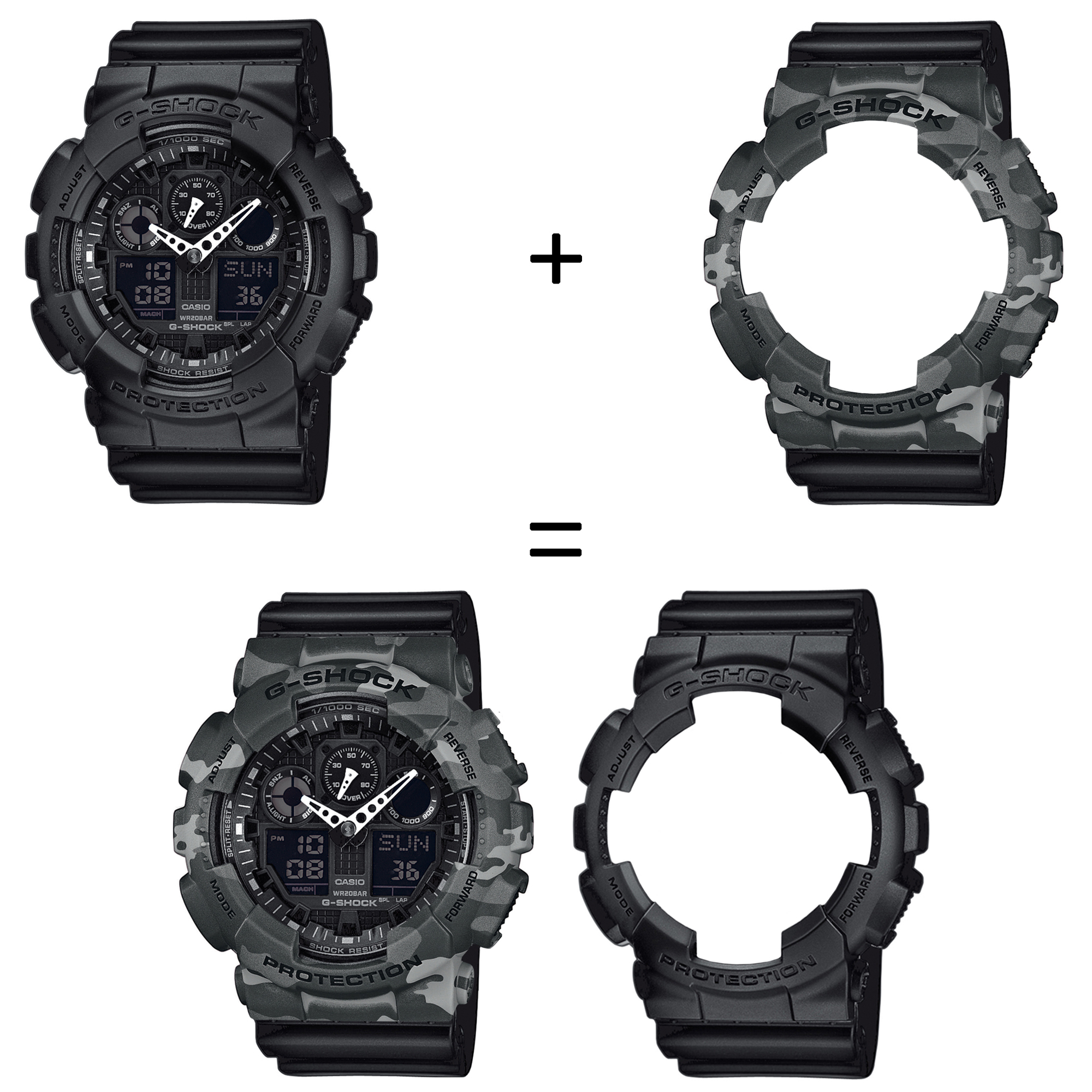 Casio SET GA-100-1A1ER + BEZEL 10507071 + PASEK 10347688 zegarek