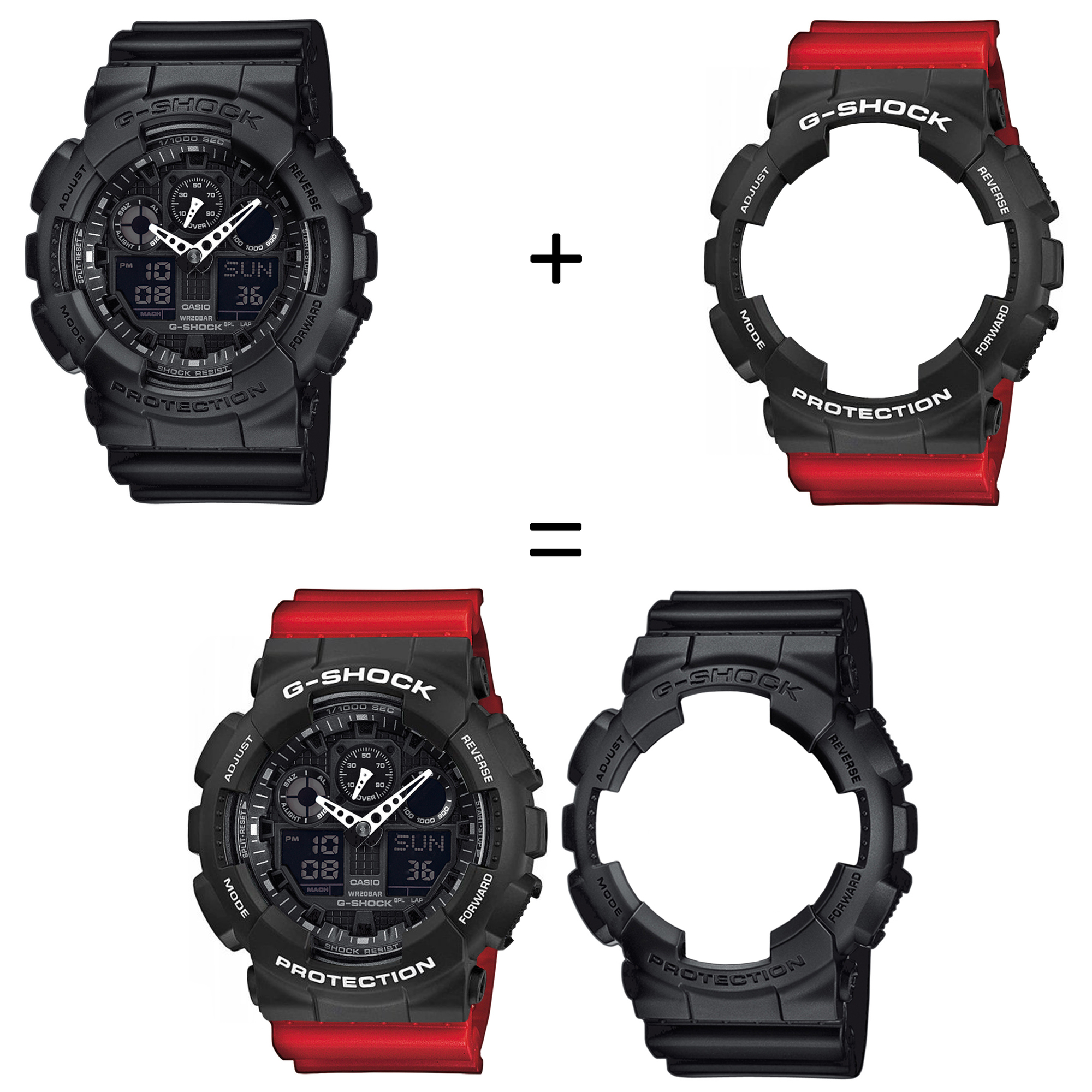 Casio SET GA-100-1A1ER + BEZEL 10508136 + PASEK 10395226 zegarek