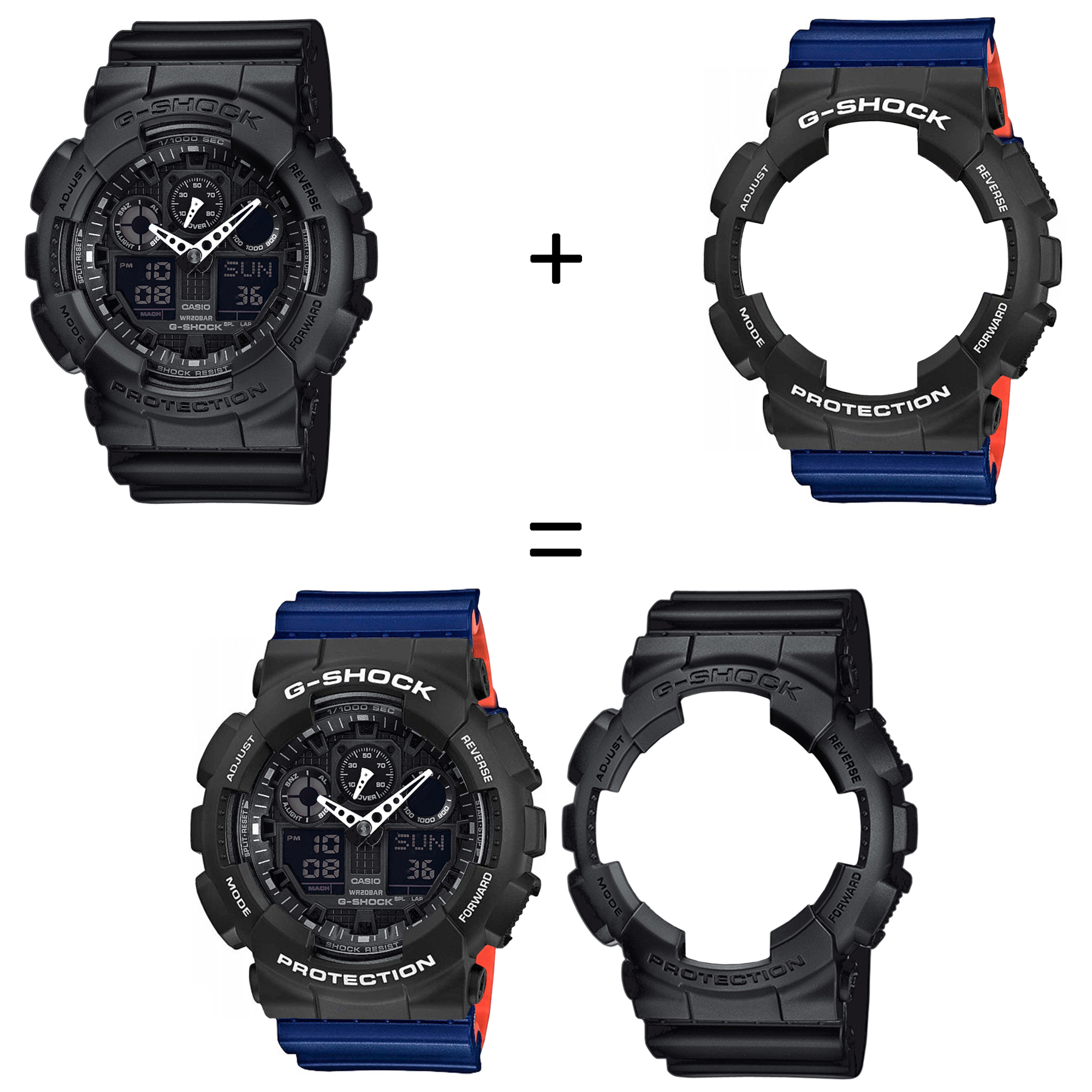 Casio SET GA-100-1A1ER + BEZEL 10508136 + PASEK 10527467 zegarek - miniatura 2