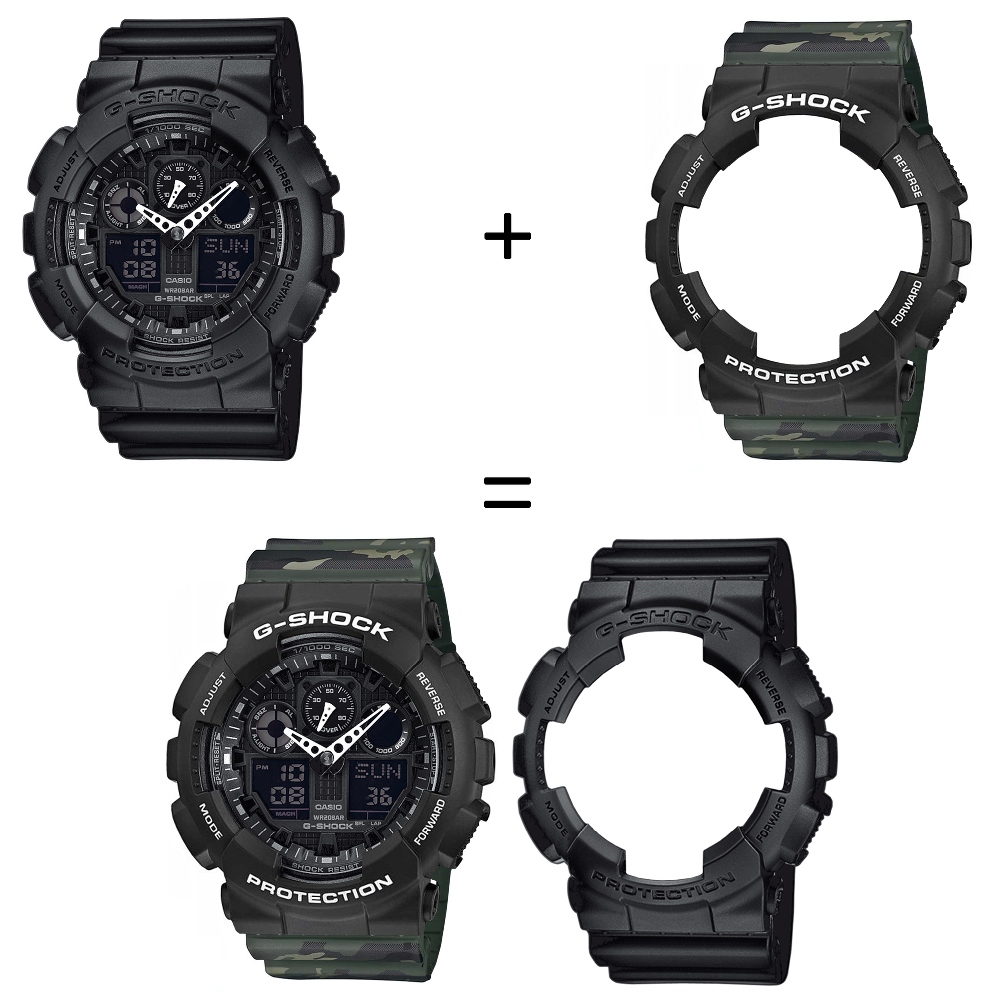Casio SET GA-100-1A1ER + BEZEL 10508136 + PASEK 10561429 zegarek - miniatura 2