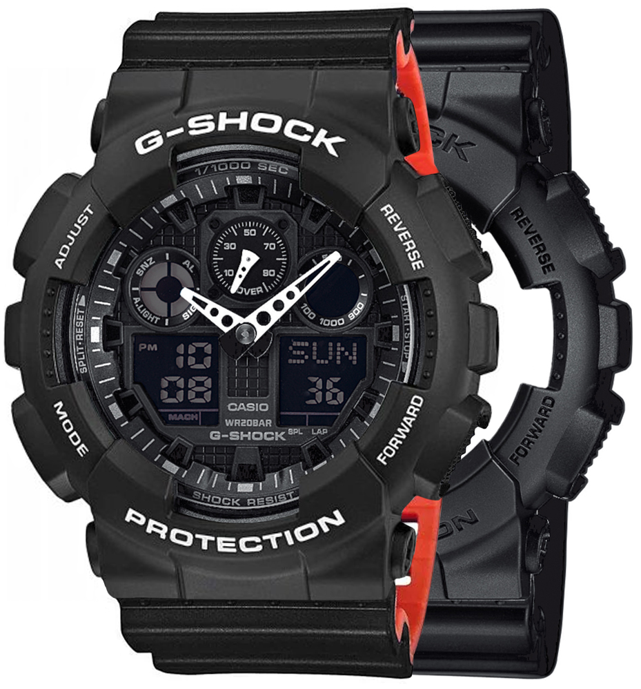  Casio G-SHOCK SET GA-100-1A1ER + BEZEL 10508136 + PASEK 10577142 