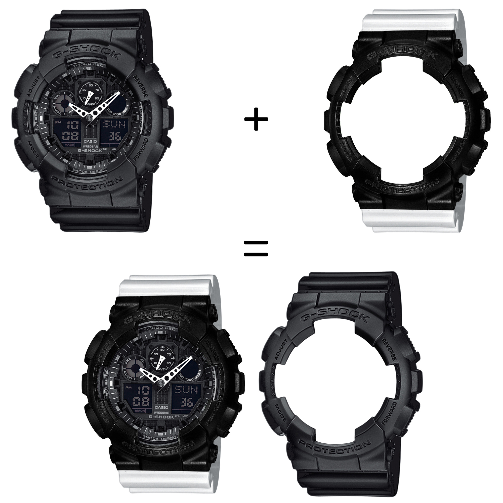 Casio SET GA-100-1A1ER + BEZEL 10523429 + PASEK 10347710 zegarek - miniatura 2