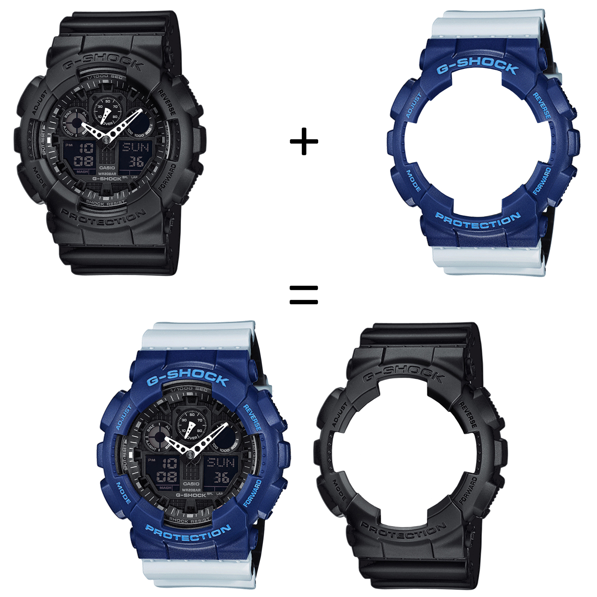 Casio SET GA-100-1A1ER + BEZEL 10527398 + PASEK 10527469 zegarek - miniatura 2