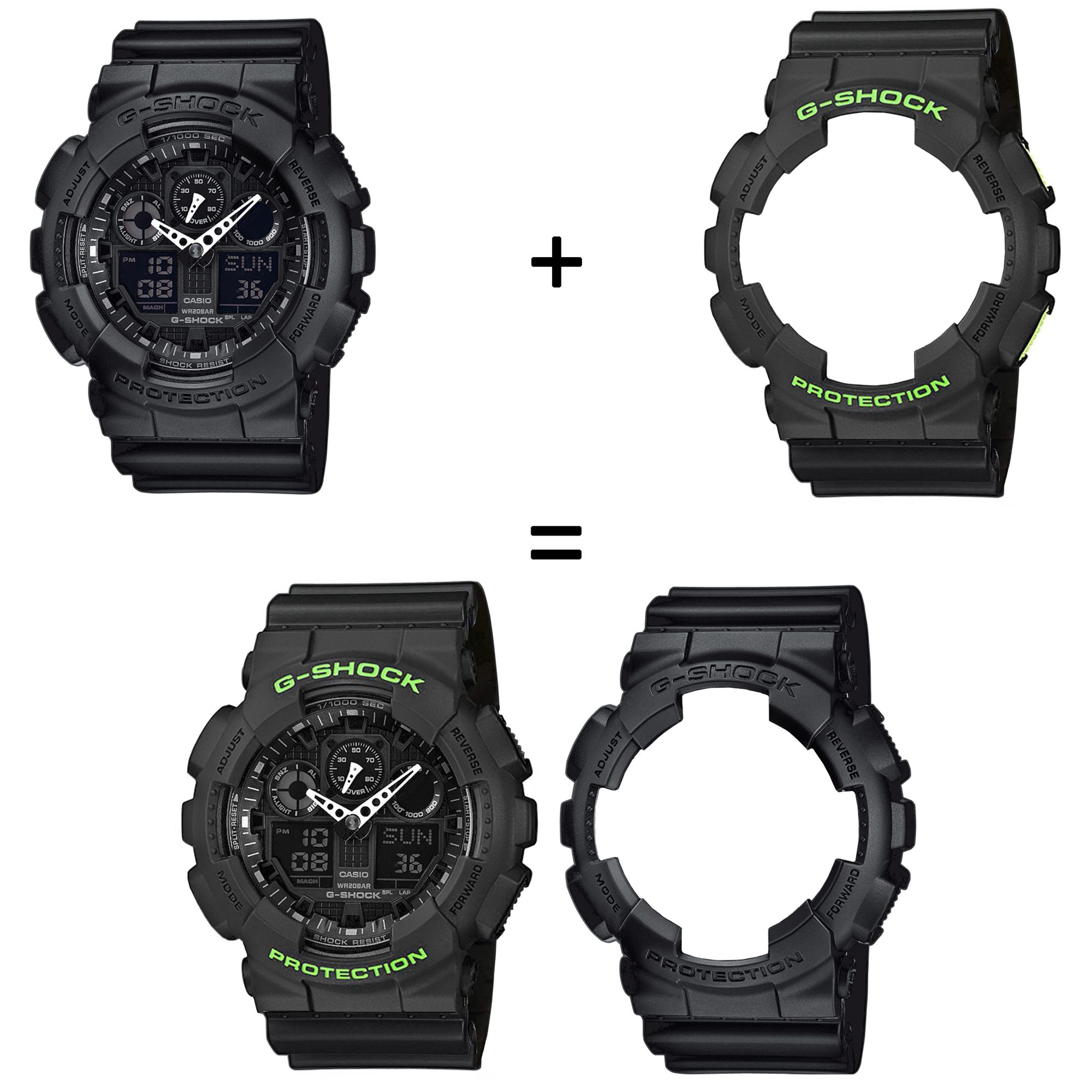 Casio SET GA-100-1A1ER + BEZEL 10540166 + PASEK 10347688 zegarek - miniatura 2
