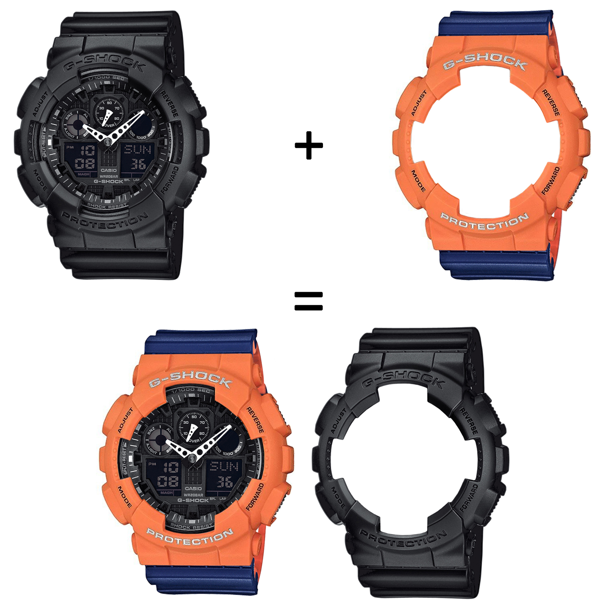 Casio SET GA-100-1A1ER + BEZEL 10589006 + PASEK 10527467 zegarek