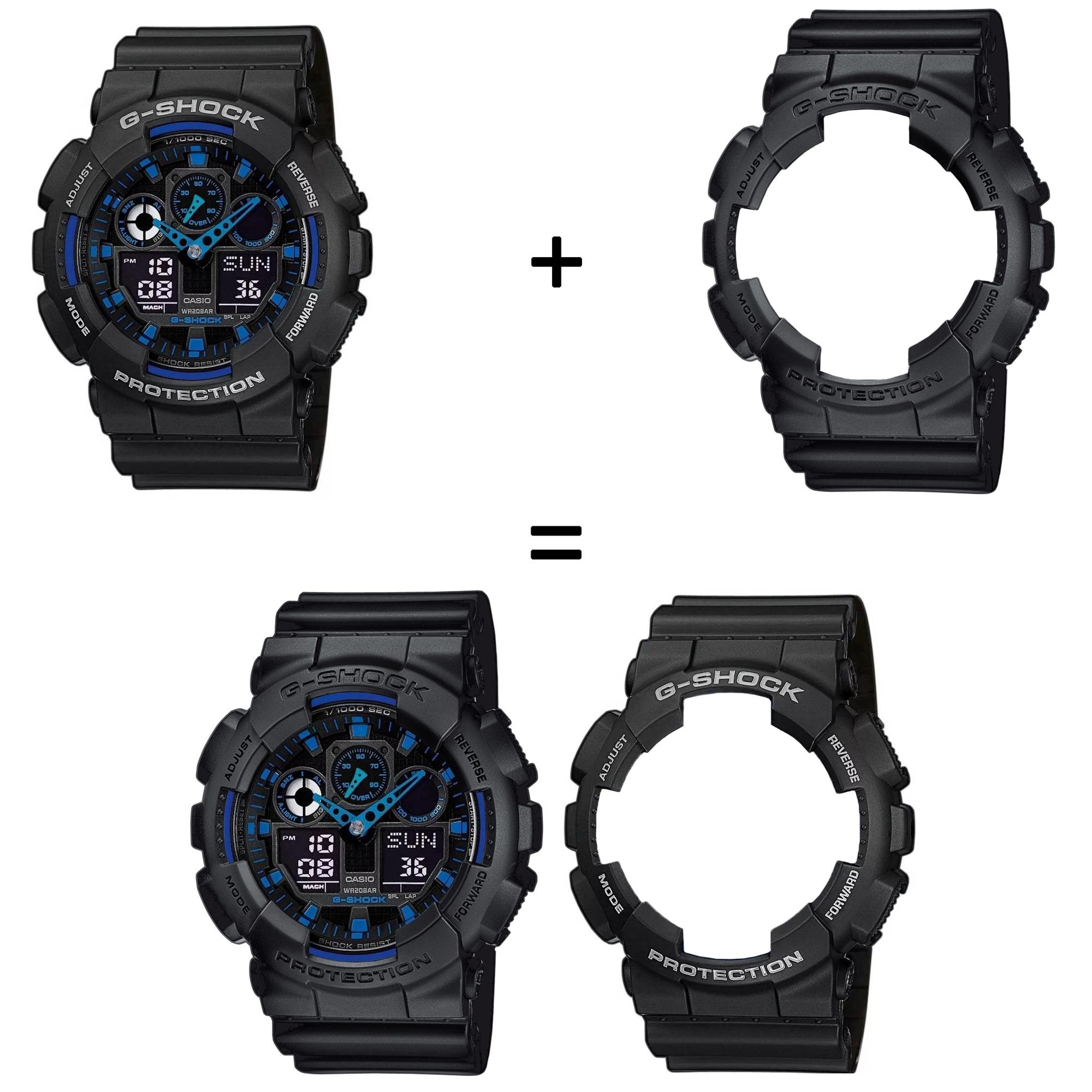 Casio SET GA-100-1A2ER + BEZEL 10358741 + PASEK 10347688 zegarek - miniatura 2