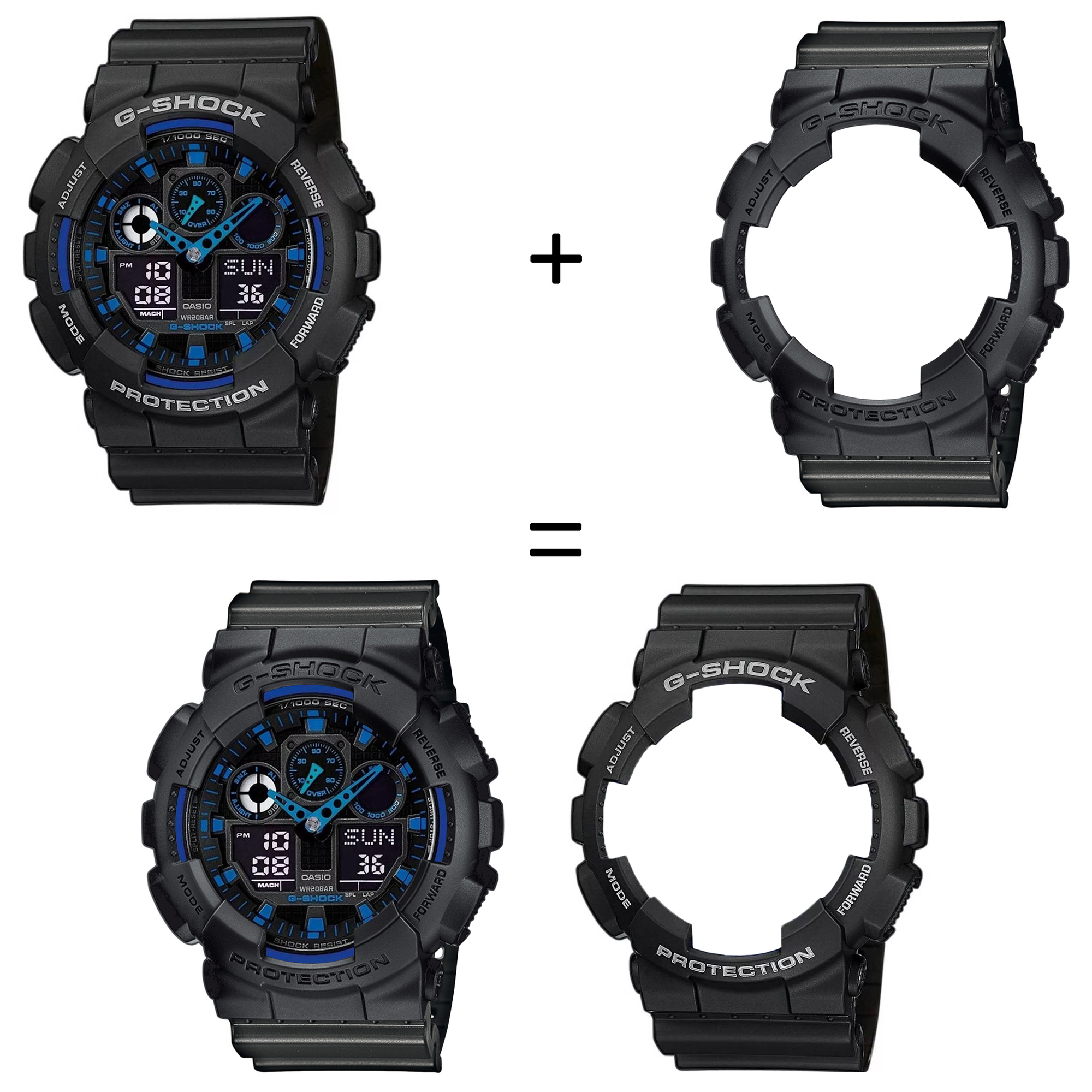 Casio SET GA-100-1A2ER + BEZEL 10358741 + PASEK 10467764 zegarek