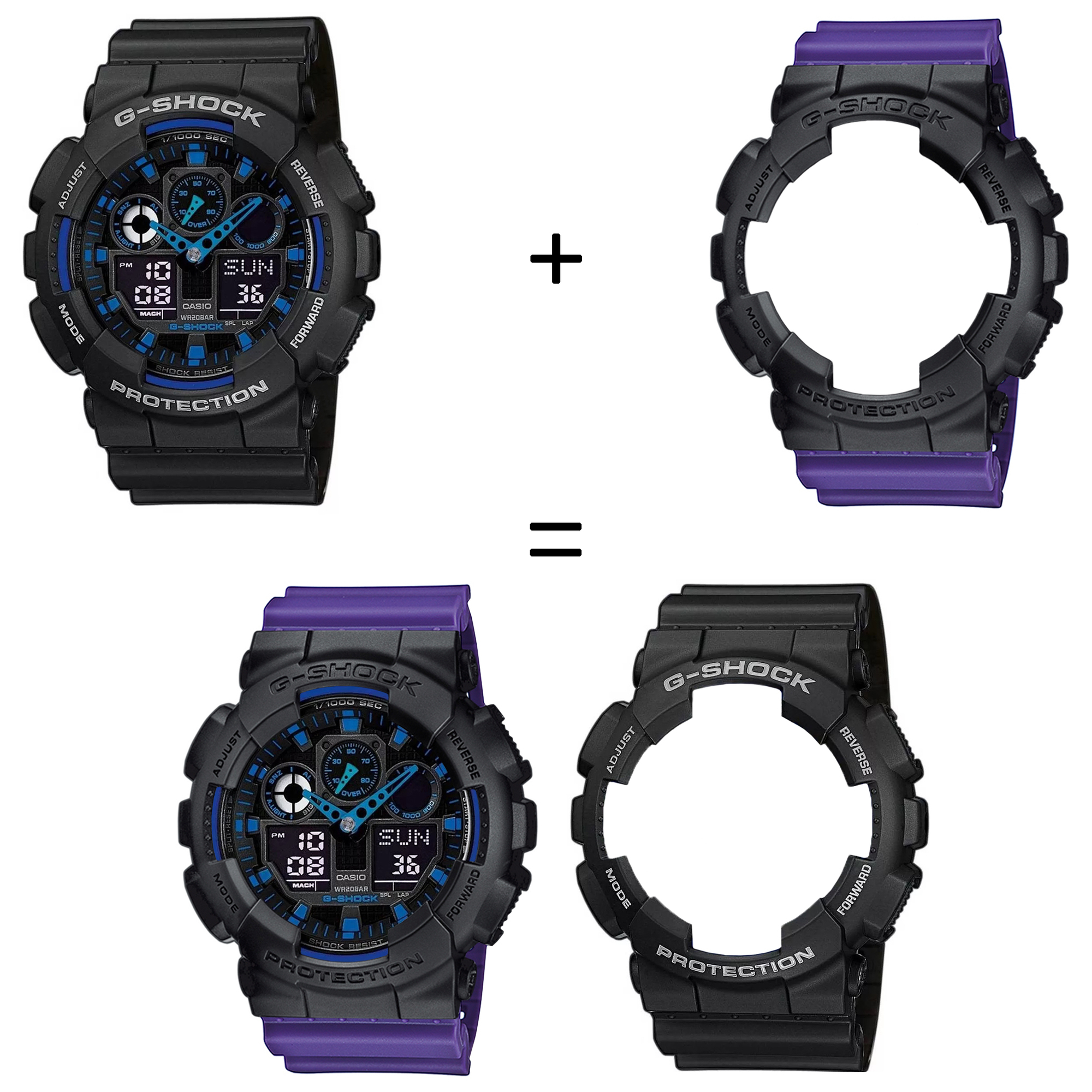 Casio SET GA-100-1A2ER + BEZEL 10358741 + PASEK 10498156 zegarek - miniatura 2