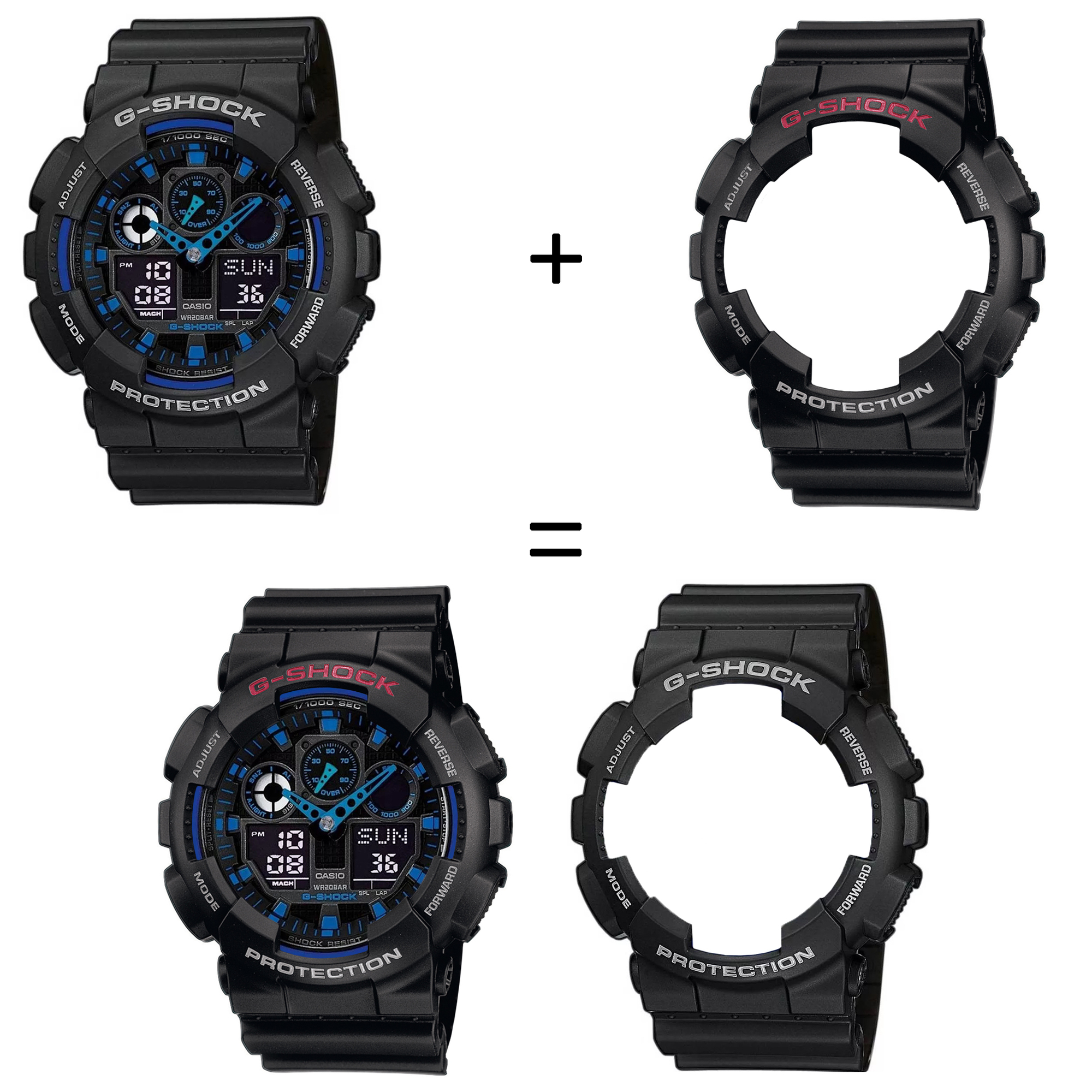 Casio SET GA-100-1A2ER + BEZEL 10378531 + PASEK 10347688 zegarek - miniatura 2