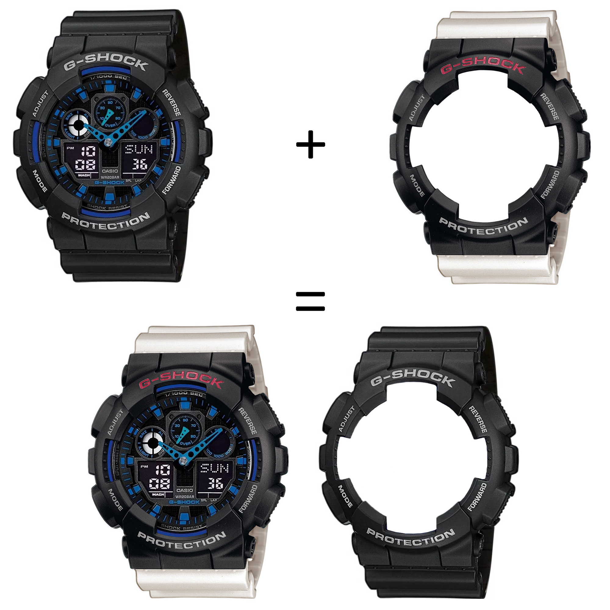 Casio SET GA-100-1A2ER + BEZEL 10378531 + PASEK 10395227 zegarek - miniatura 2