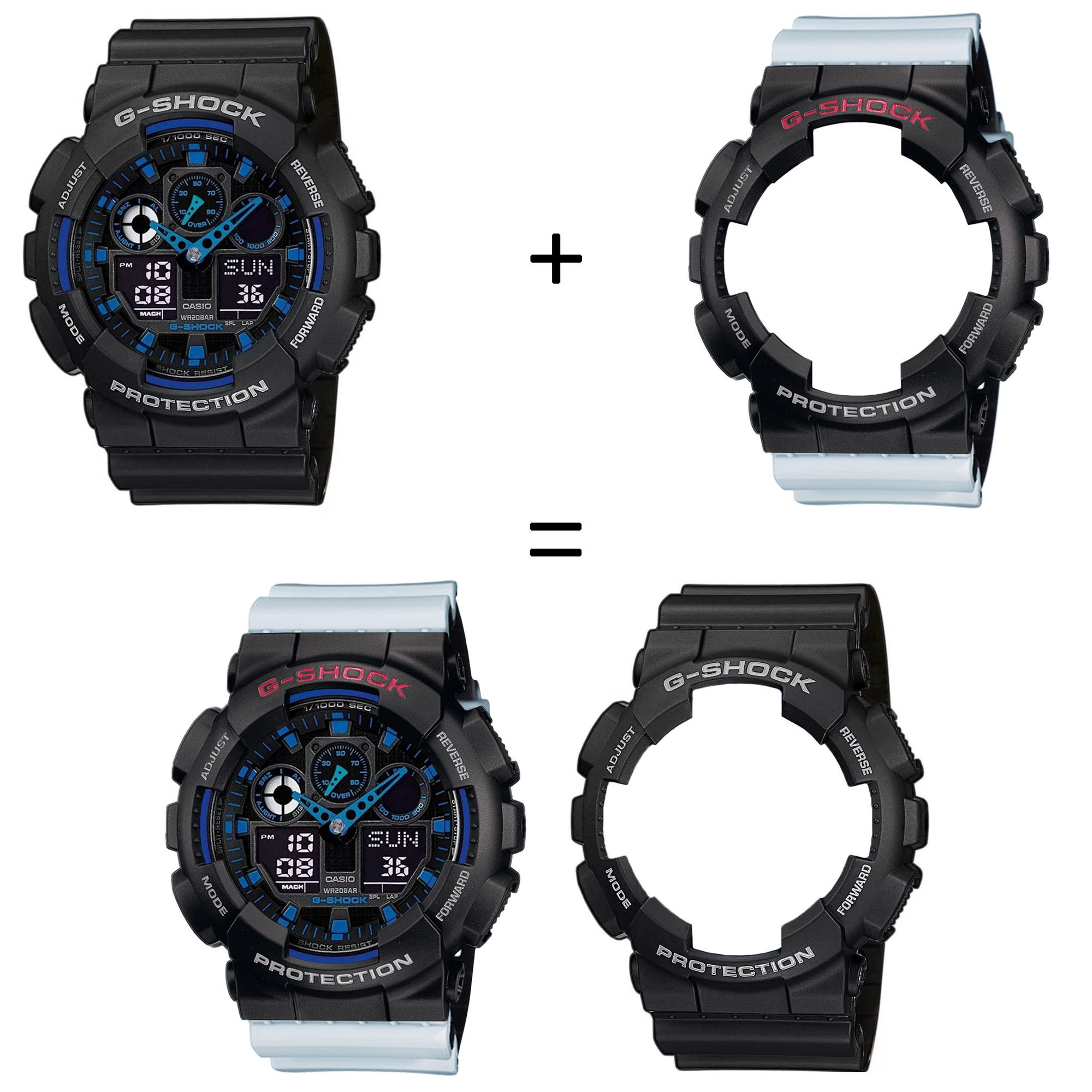 Casio SET GA-100-1A2ER + BEZEL 10378531 + PASEK 10527469 zegarek