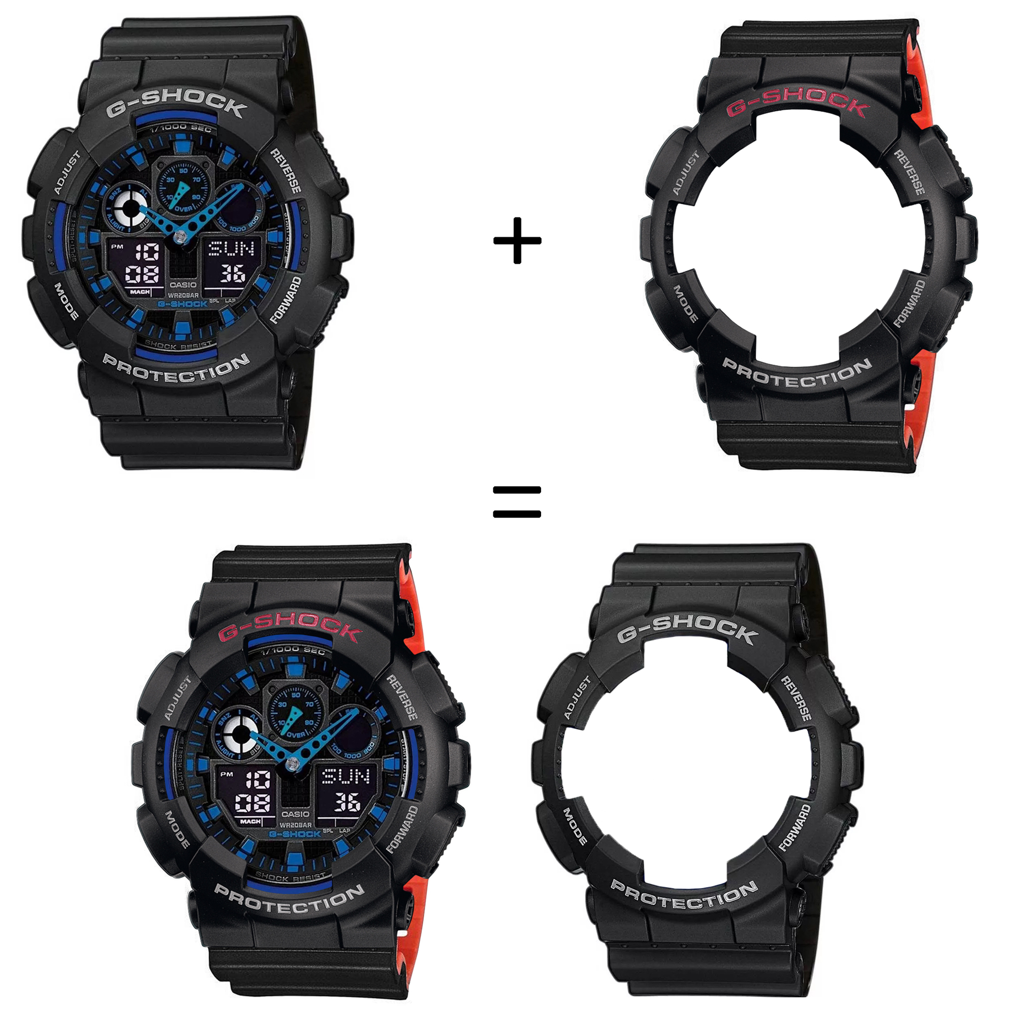 Casio SET GA-100-1A2ER + BEZEL 10378531 + PASEK 10577142 zegarek