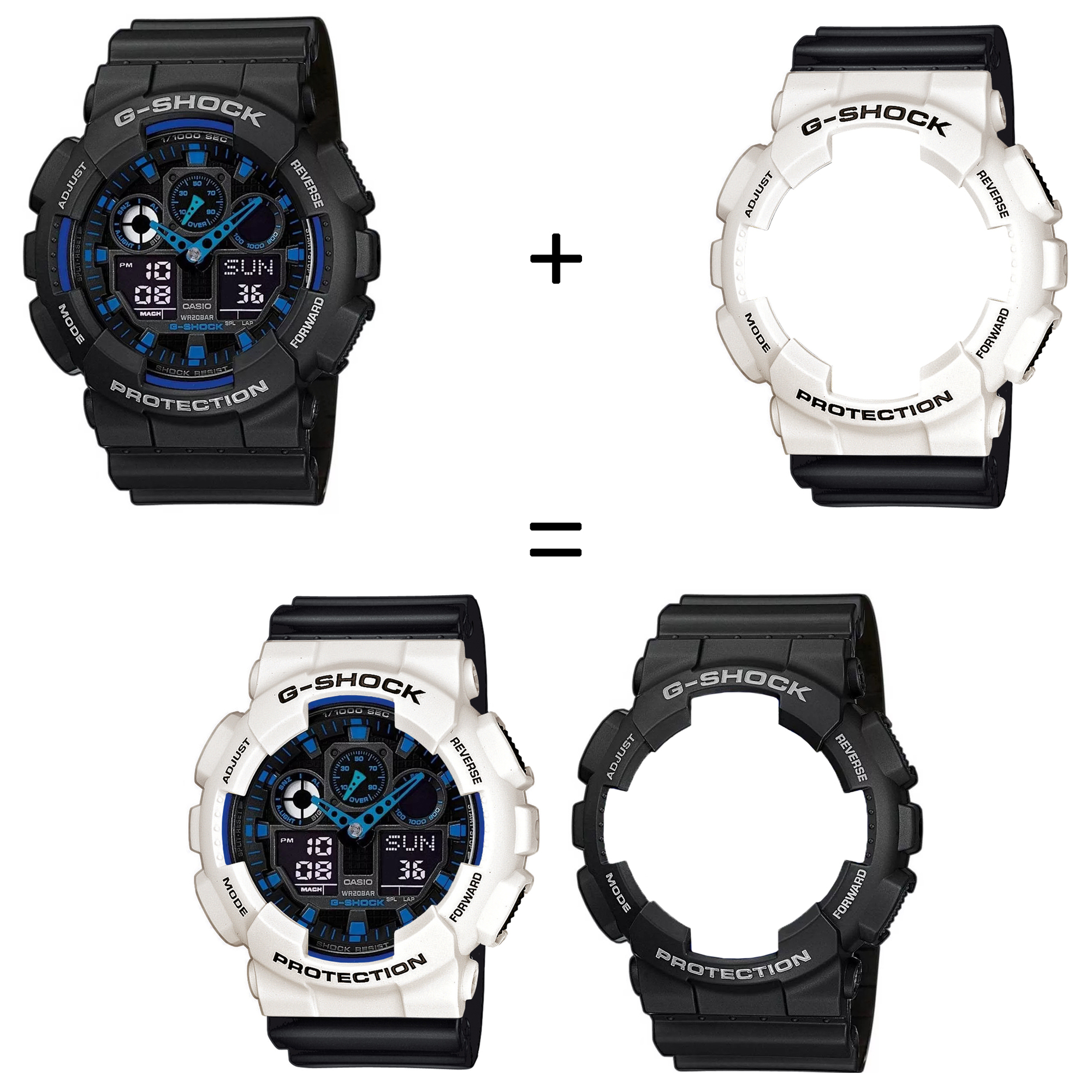 Casio SET GA-100-1A2ER + BEZEL 10395292 + PASEK 10347688 zegarek