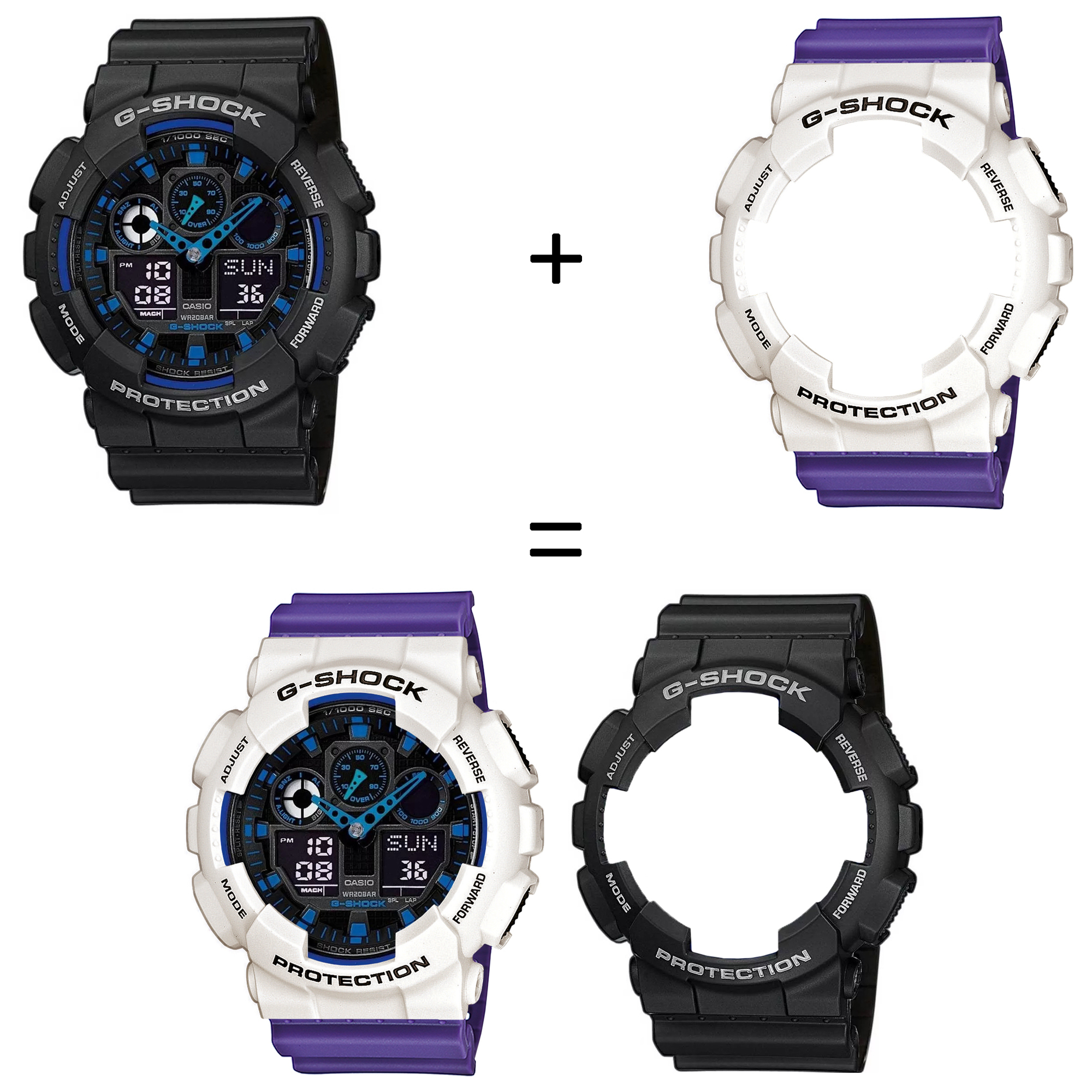 Casio SET GA-100-1A2ER + BEZEL 10395292 + PASEK 10498156 zegarek - miniatura 2