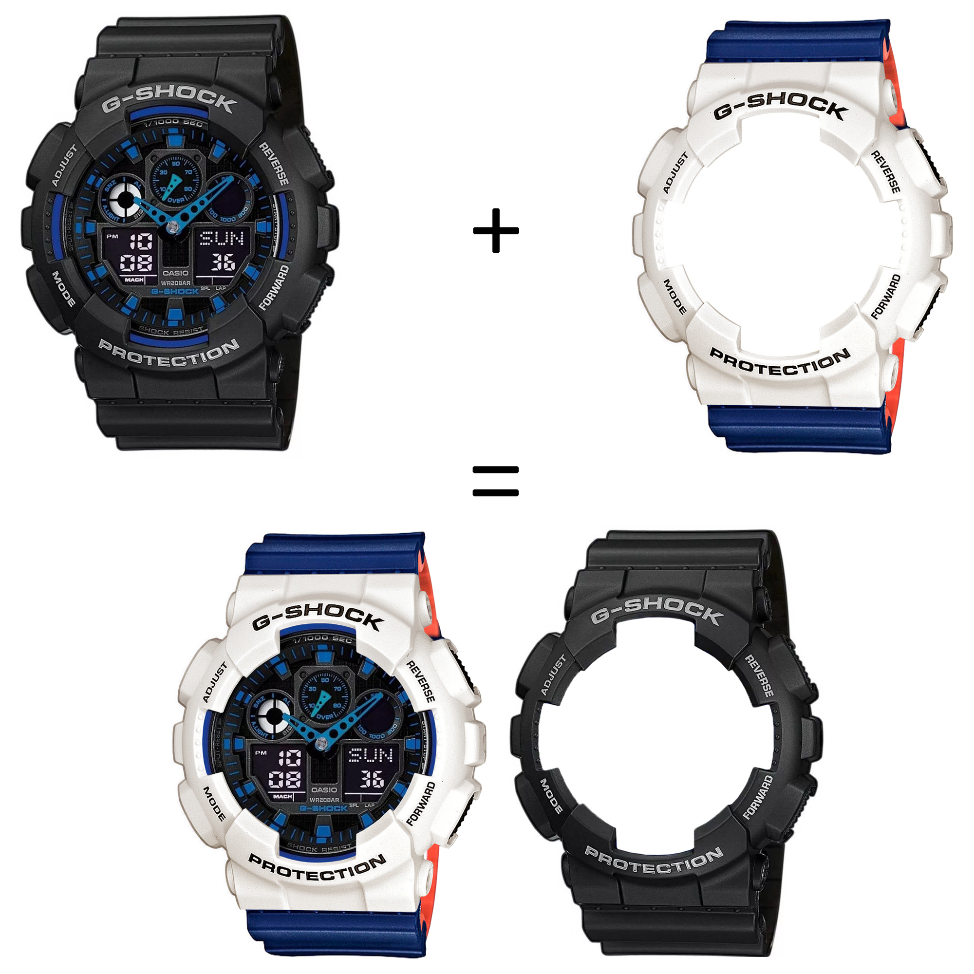 Casio SET GA-100-1A2ER + BEZEL 10395292 + PASEK 10527467 zegarek