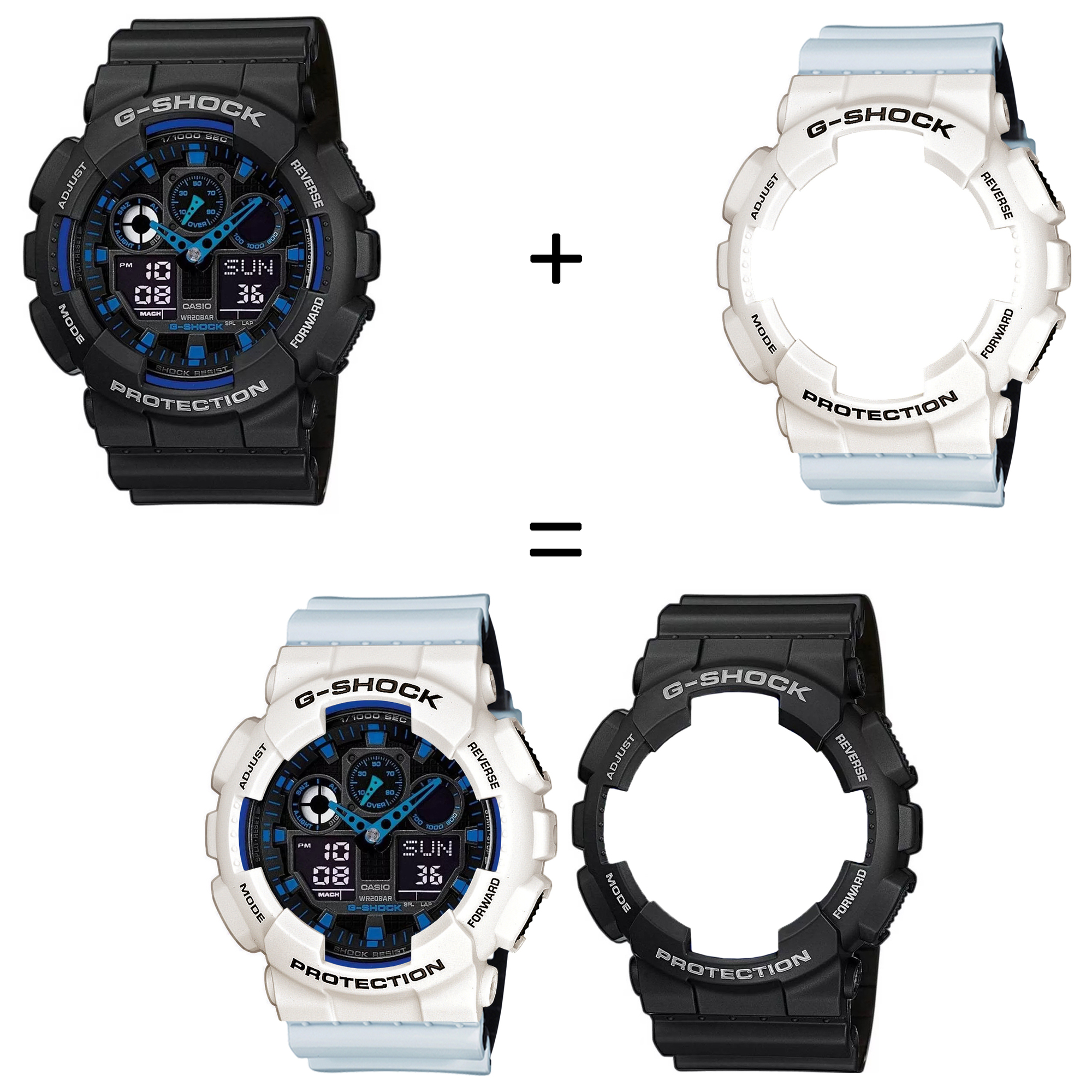 Casio SET GA-100-1A2ER + BEZEL 10395292 + PASEK 10527469 zegarek