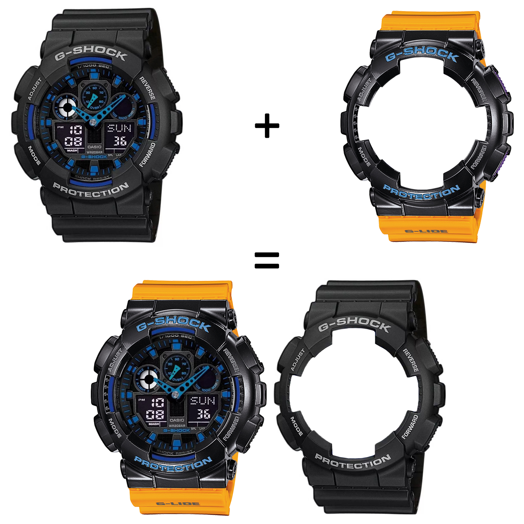Casio SET GA-100-1A2ER + BEZEL 10407691 + PASEK 10457913 zegarek
