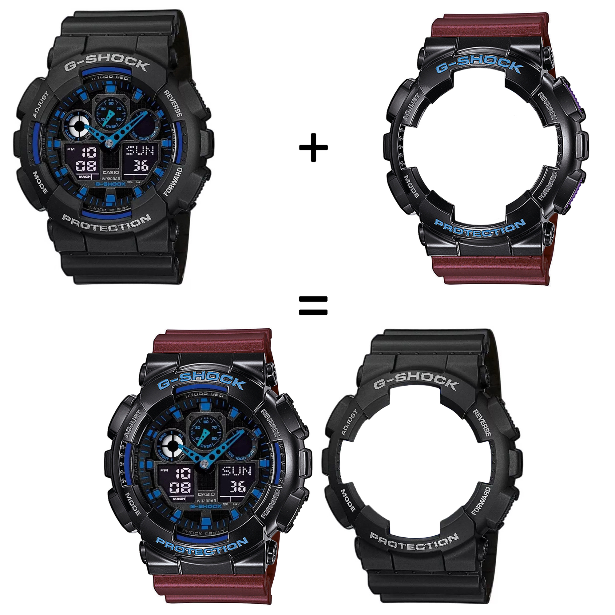 Casio SET GA-100-1A2ER + BEZEL 10407691 + PASEK 10477355 zegarek - miniatura 2