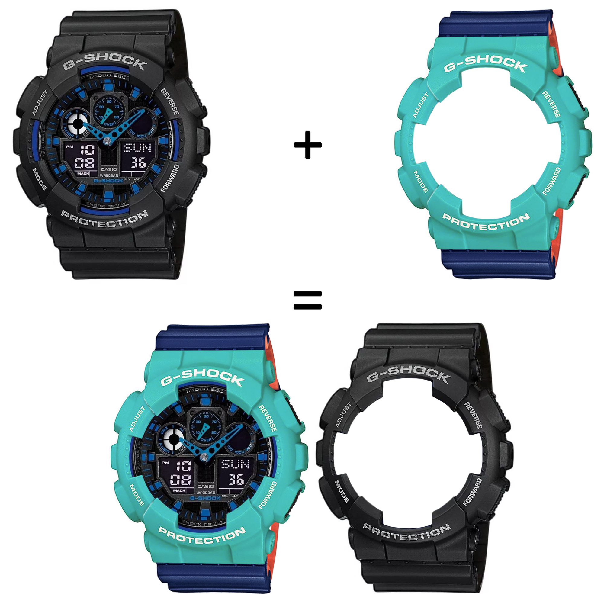Casio SET GA-100-1A2ER + BEZEL 10410475 + PASEK 10527467 zegarek - miniatura 2