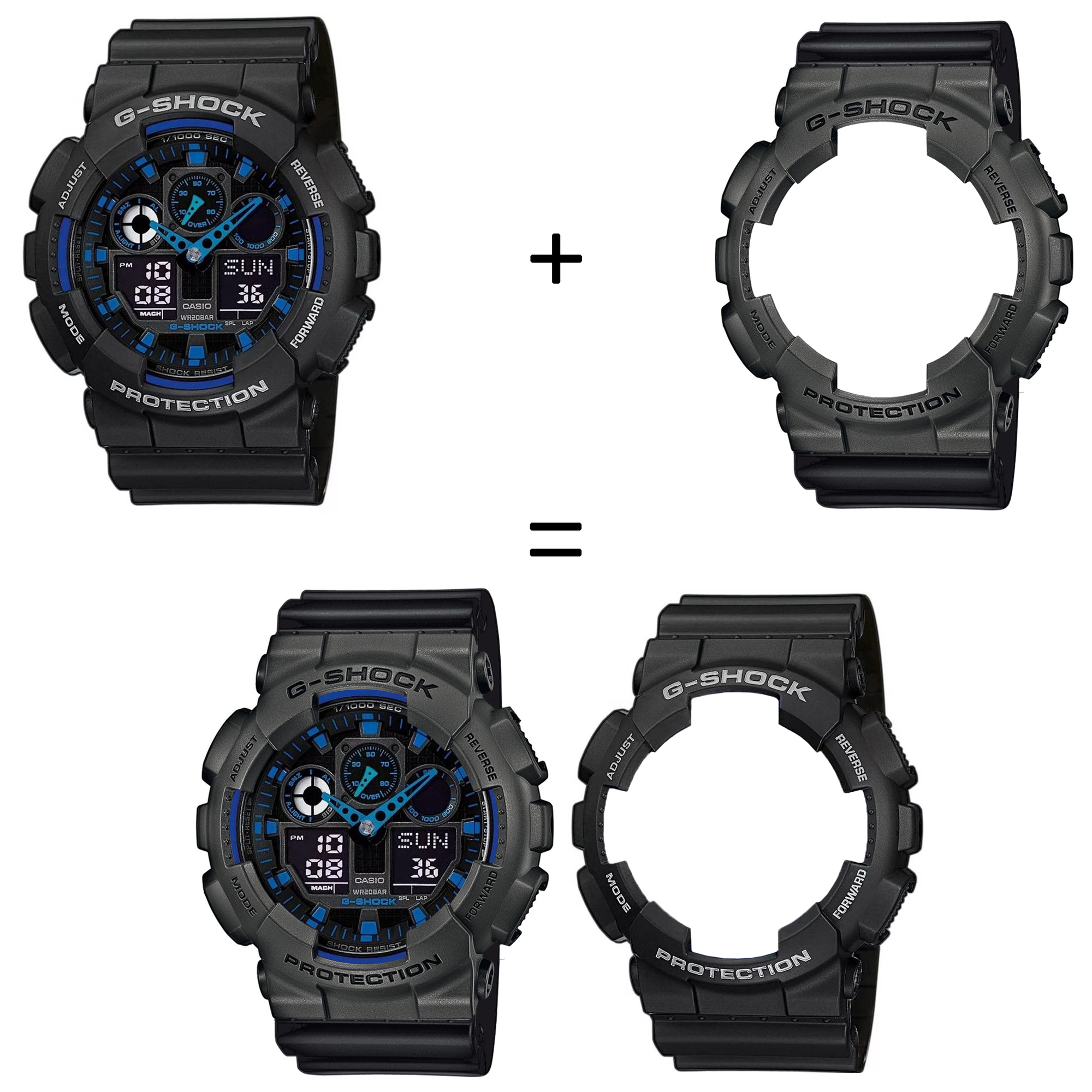 Casio SET GA-100-1A2ER + BEZEL 10467795 + PASEK 10347688 zegarek - miniatura 2