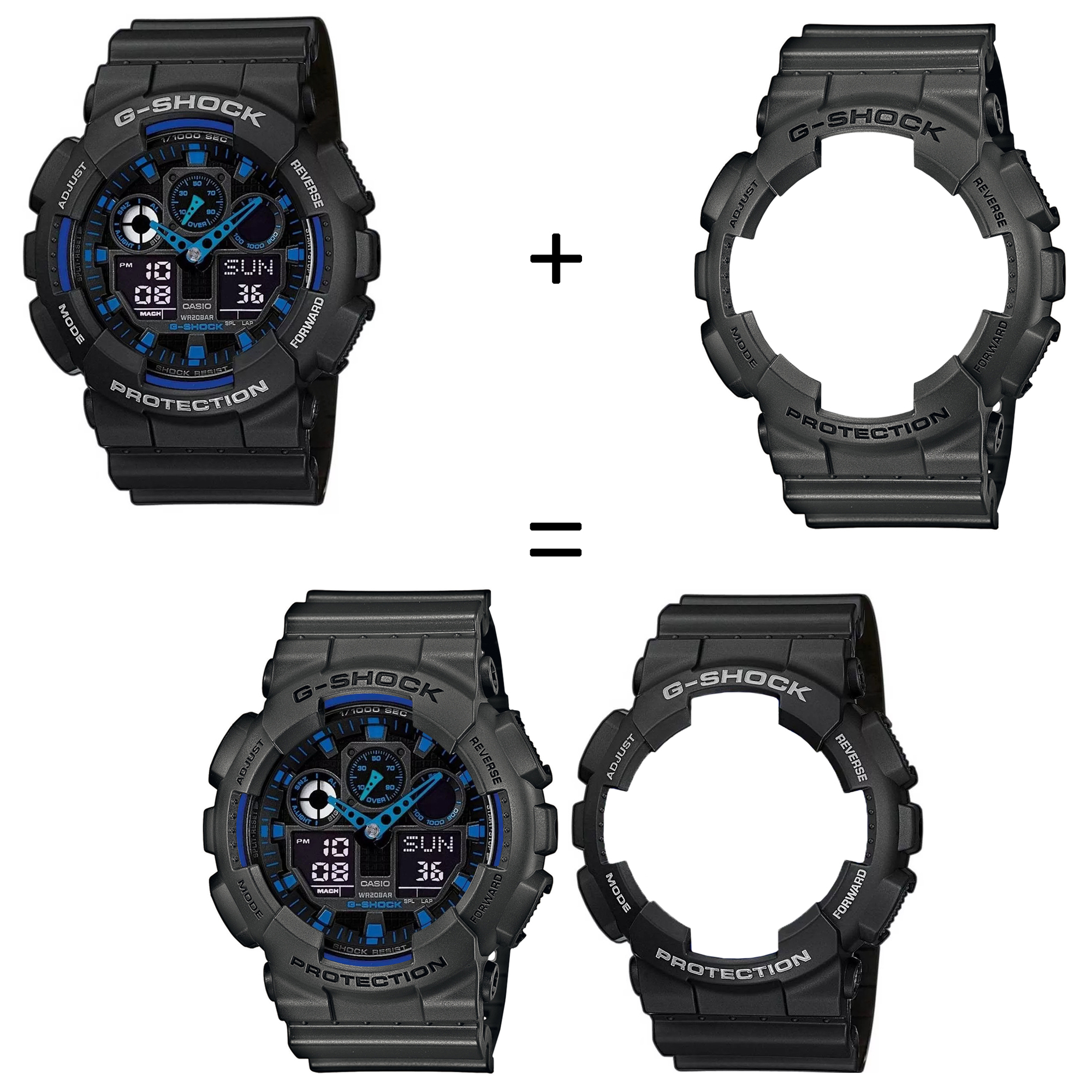 Casio SET GA-100-1A2ER + BEZEL 10467795 + PASEK 10467764 zegarek - miniatura 2