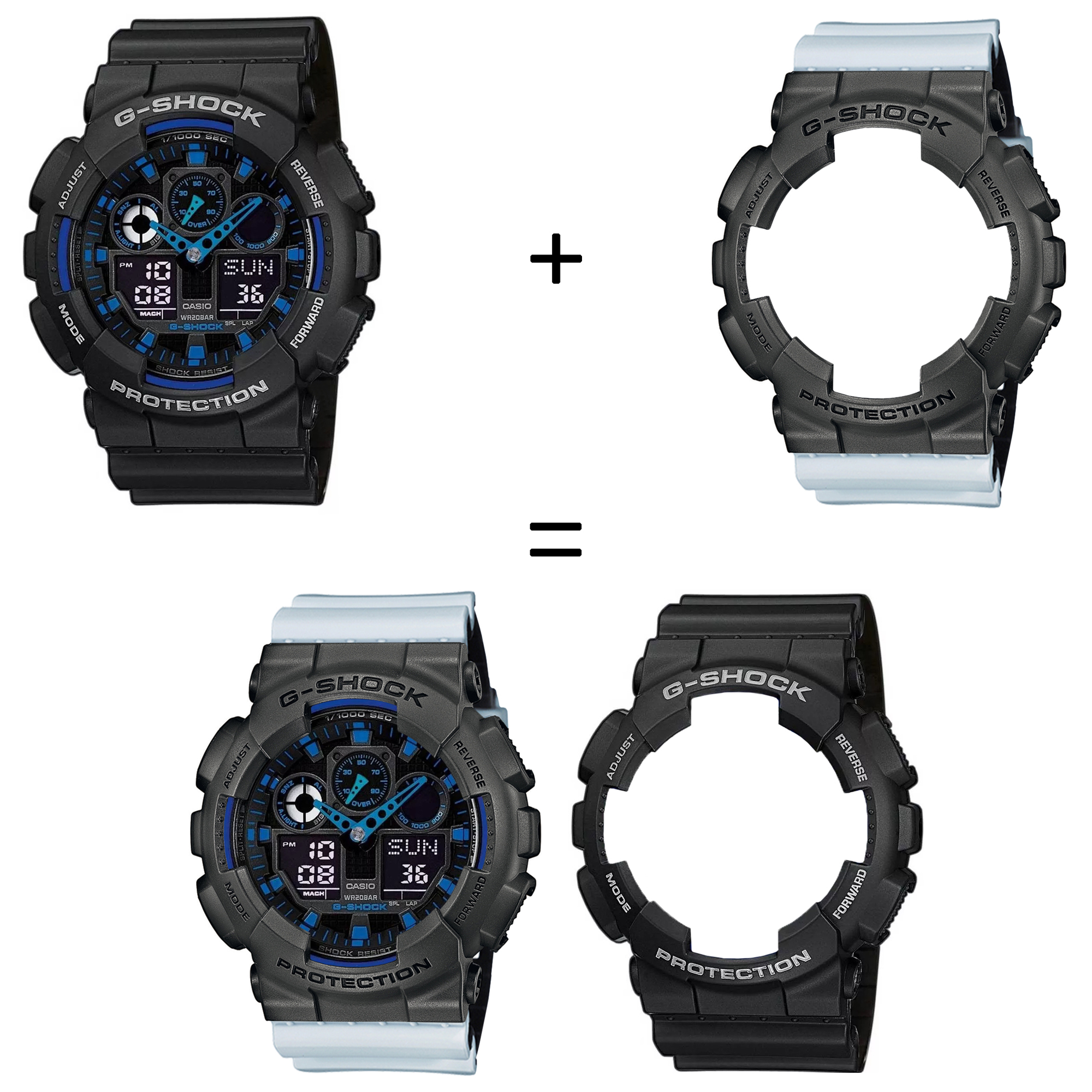 Casio SET GA-100-1A2ER + BEZEL 10467795 + PASEK 10527469 zegarek - miniatura 2