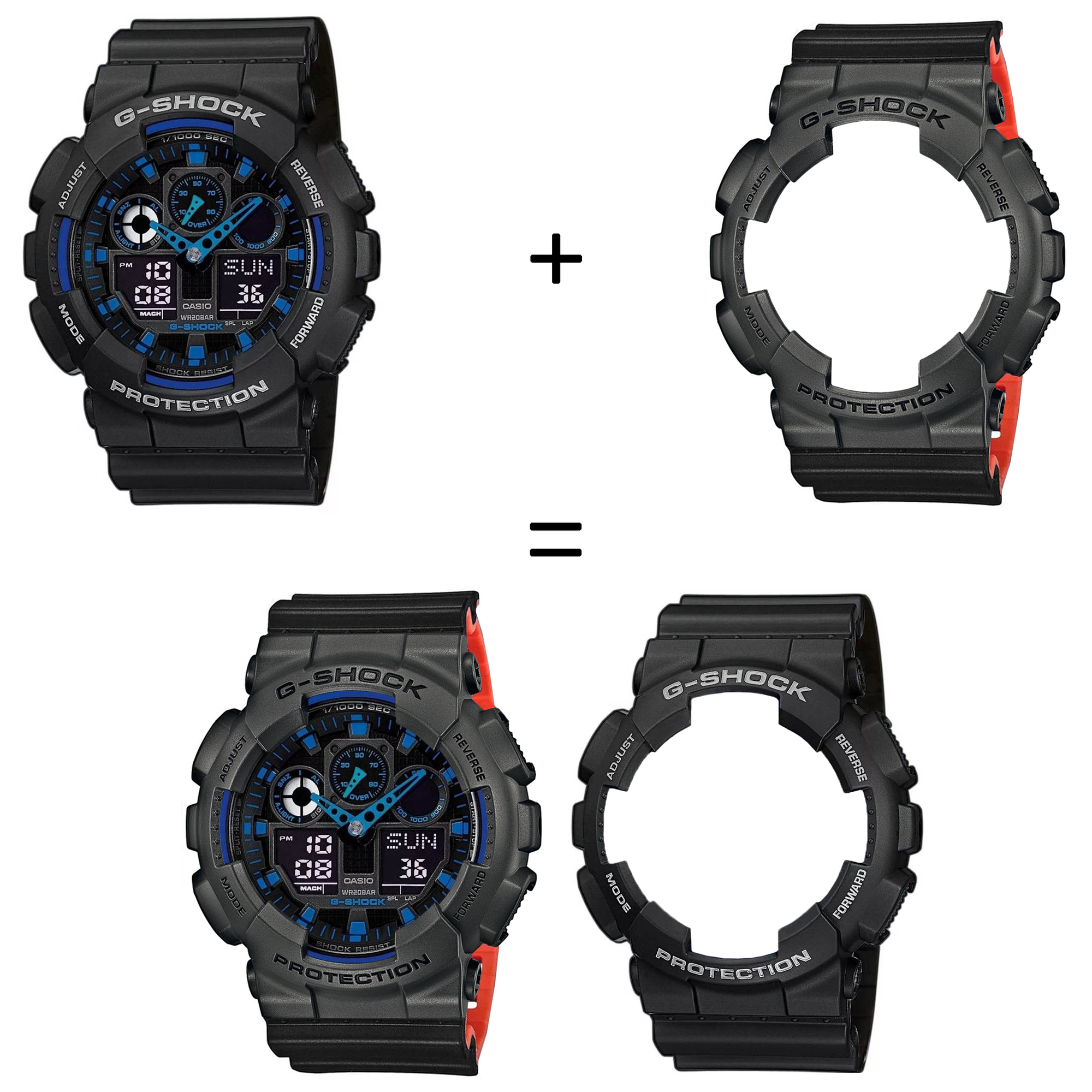 Casio SET GA-100-1A2ER + BEZEL 10467795 + PASEK 10577142 zegarek