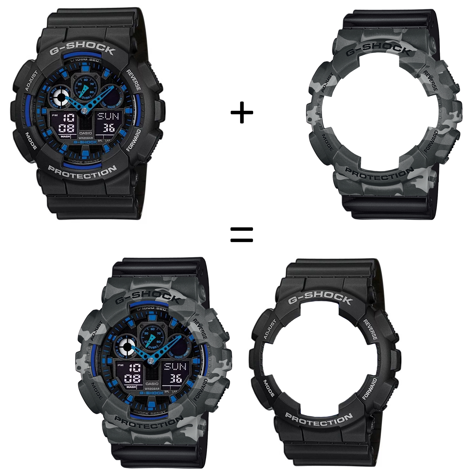 Casio SET GA-100-1A2ER + BEZEL 10507071 + PASEK 10347688 zegarek