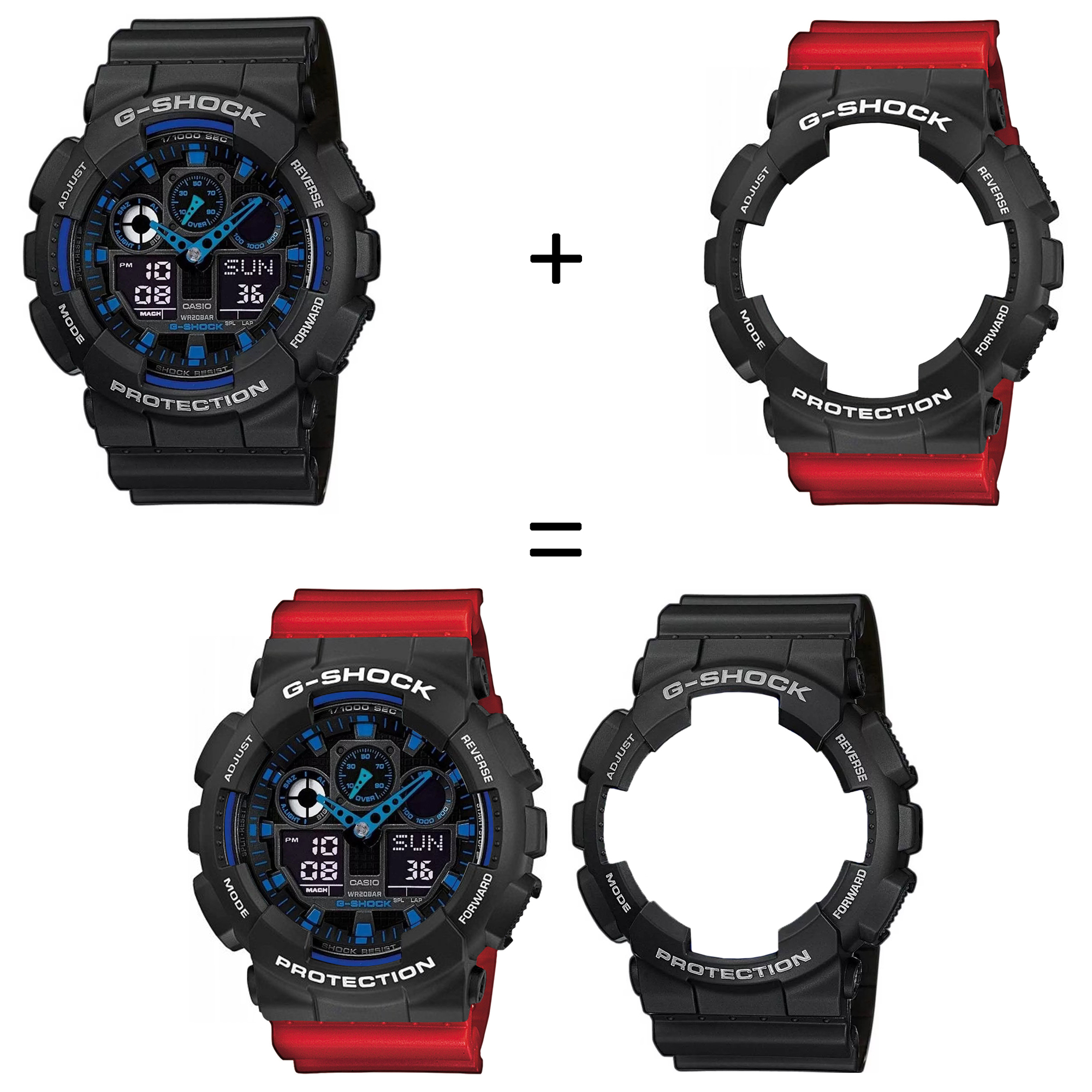 Casio SET GA-100-1A2ER + BEZEL 10508136 + PASEK 10395226 zegarek