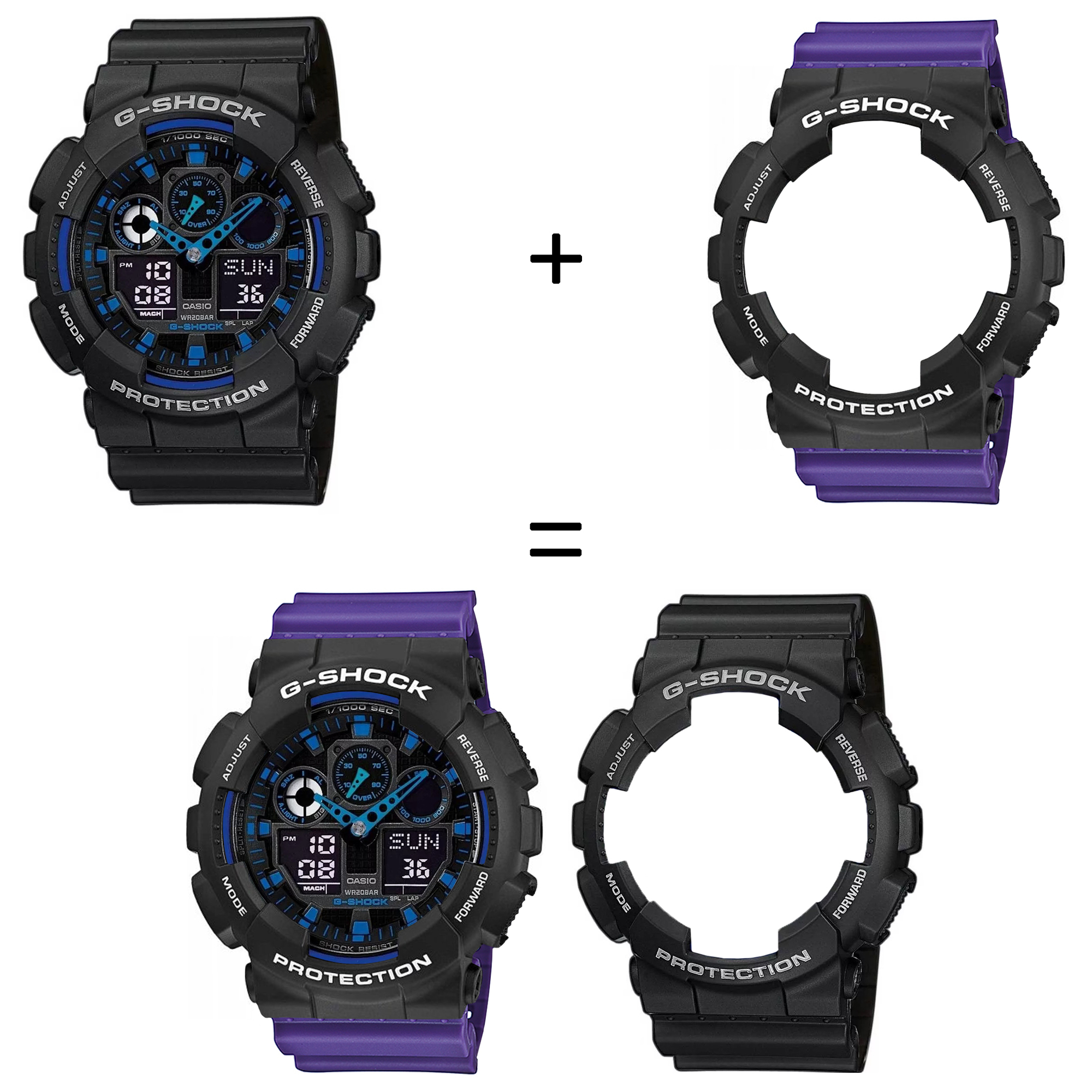 Casio SET GA-100-1A2ER + BEZEL 10508136 + PASEK 10498156 zegarek - miniatura 2