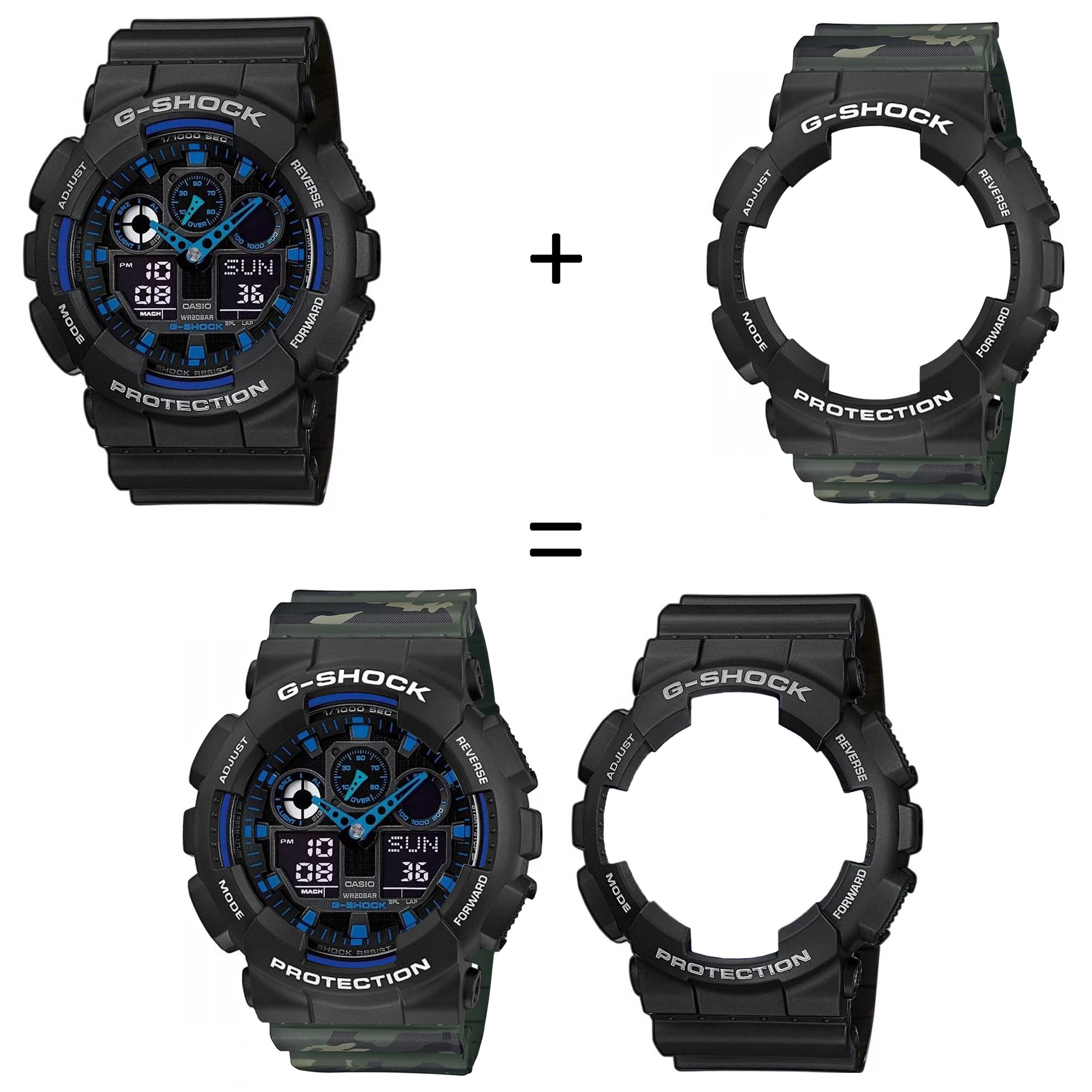 Casio SET GA-100-1A2ER + BEZEL 10508136 + PASEK 10561429 zegarek - miniatura 2