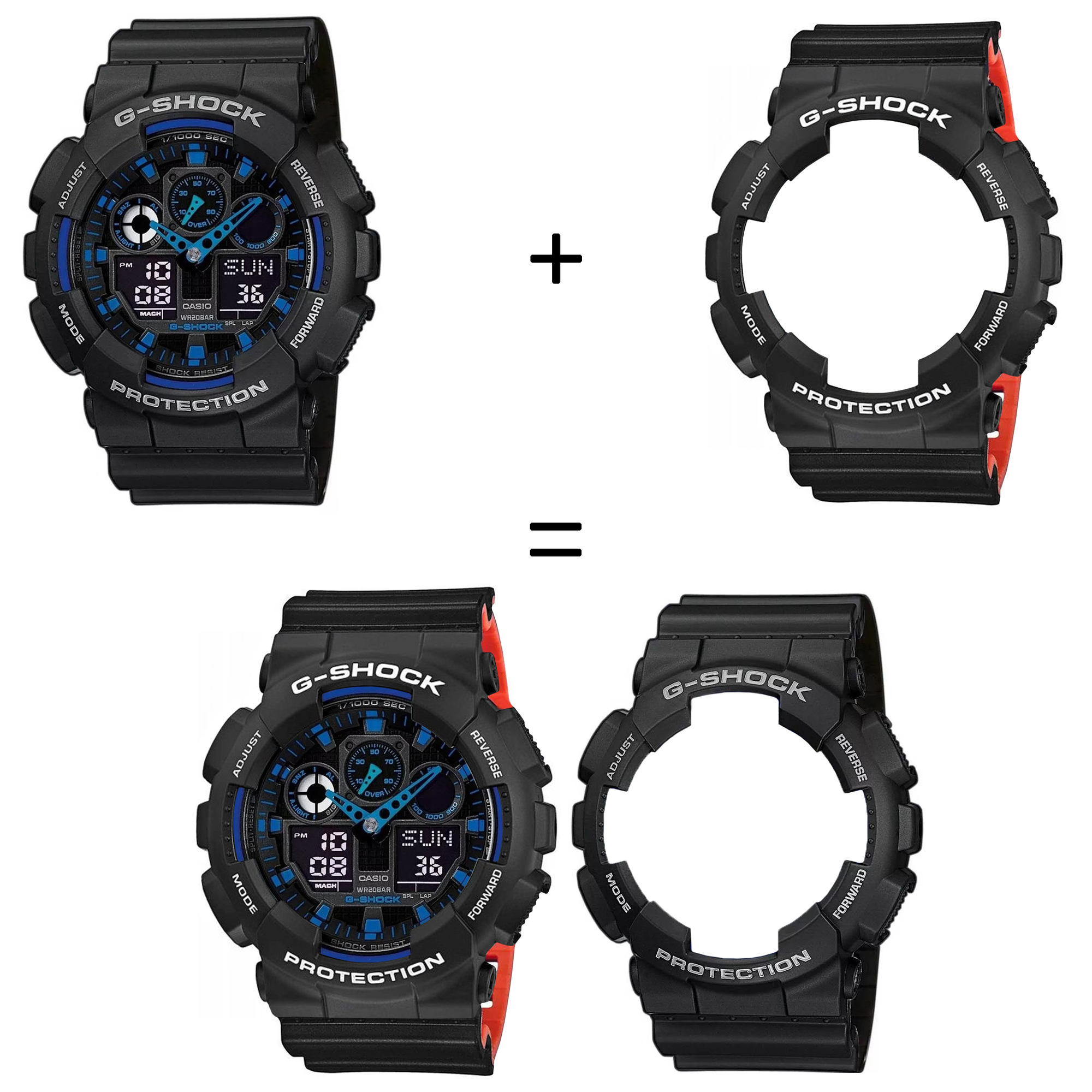 Casio SET GA-100-1A2ER + BEZEL 10508136 + PASEK 10577142 zegarek