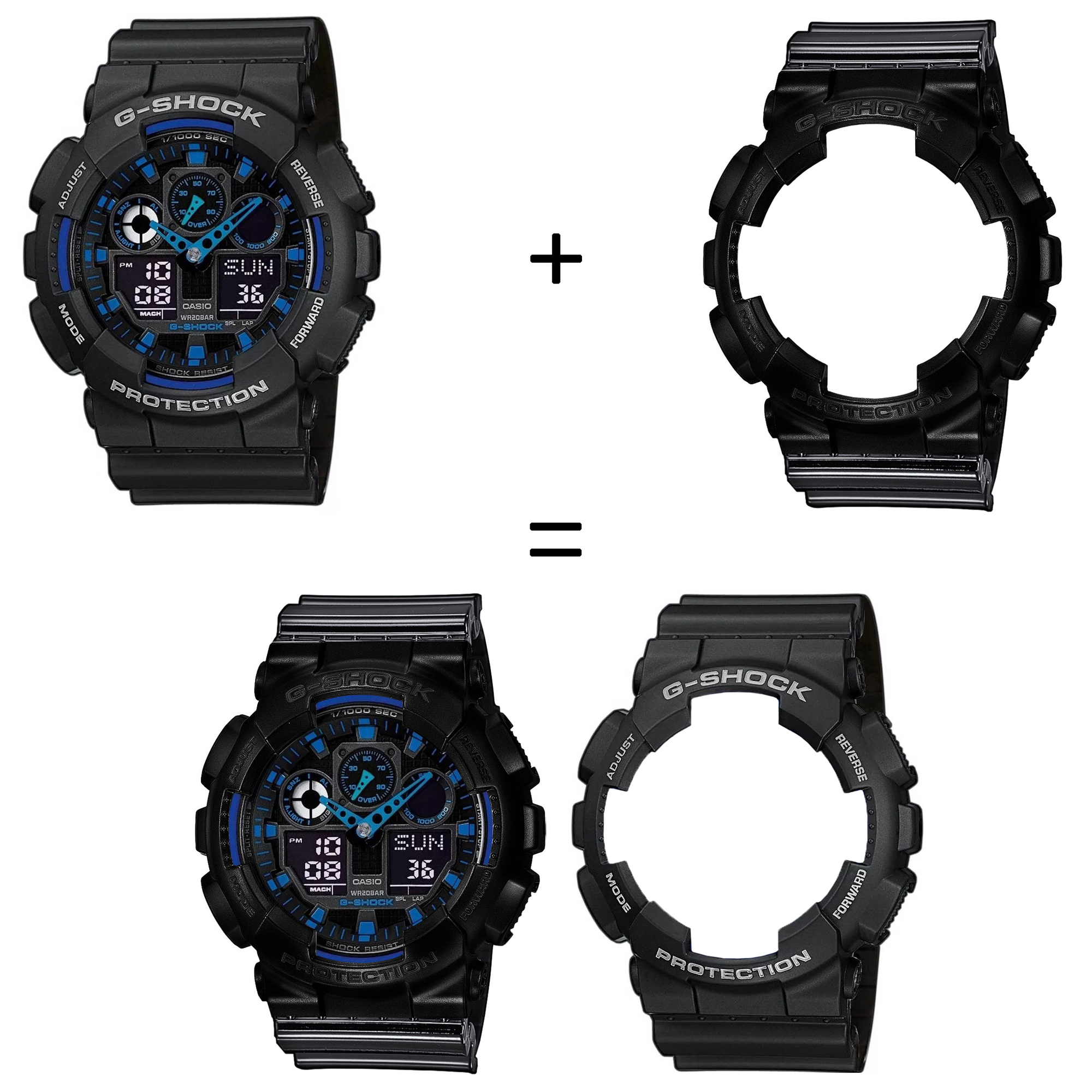 Casio SET GA-100-1A2ER + BEZEL 10523429 + PASEK 10378391 zegarek