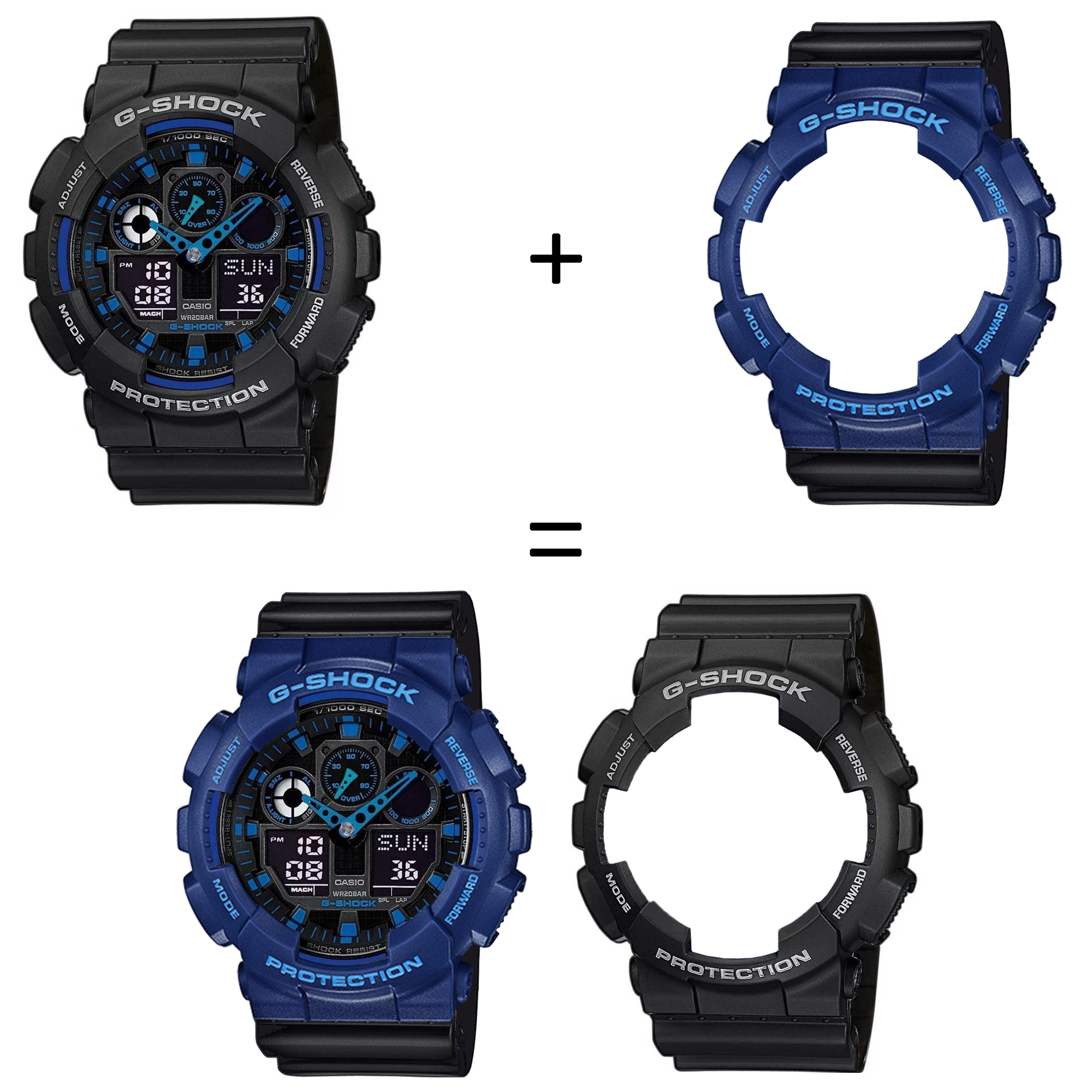 Casio SET GA-100-1A2ER + BEZEL 10527398 + PASEK 10347688 zegarek - miniatura 2