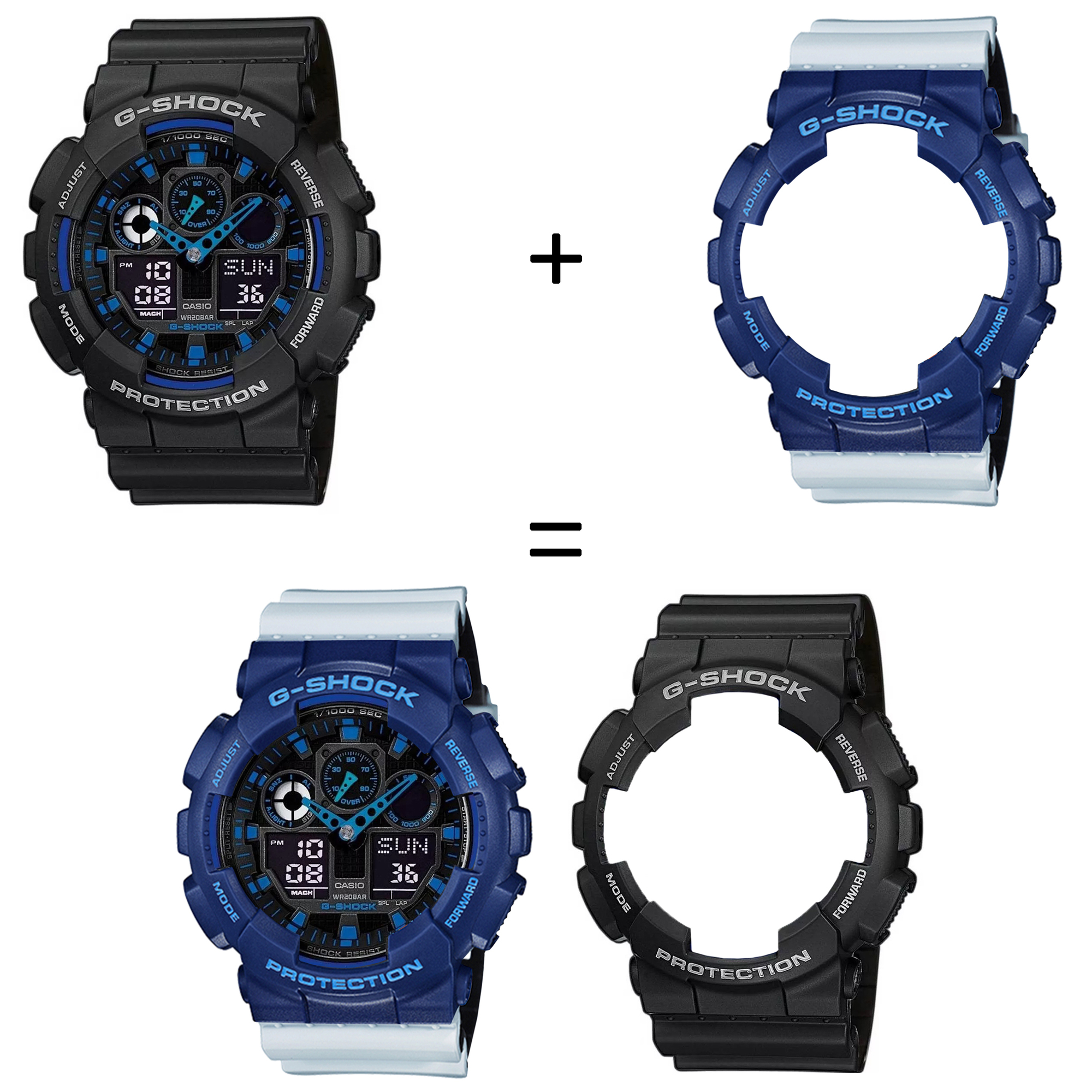 Casio SET GA-100-1A2ER + BEZEL 10527398 + PASEK 10527469 zegarek